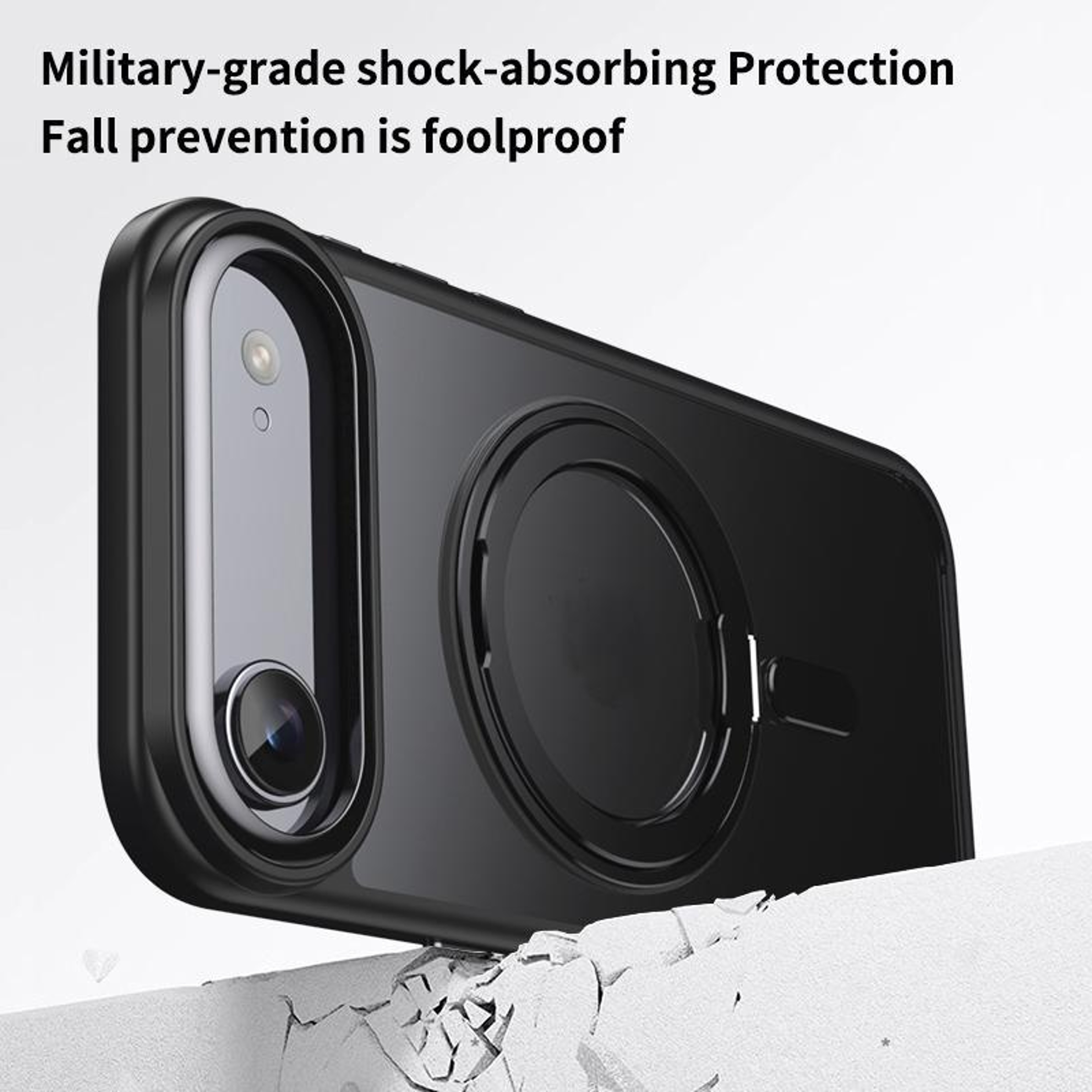 IPhone Air MagSafe Case With 360 Rotating Ring Stand Frosted Shockproof Magnetic Cover 4