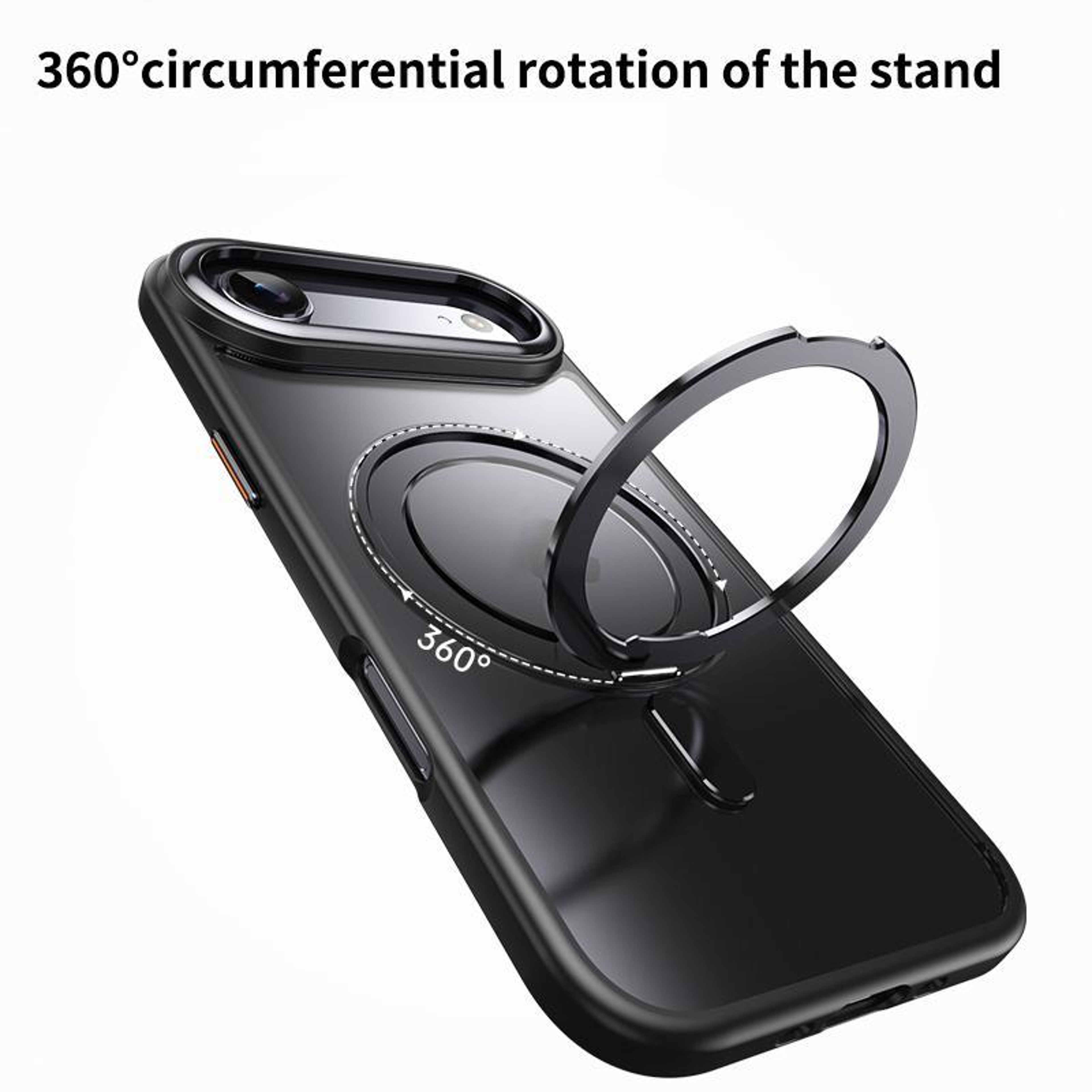 IPhone Air MagSafe Case With 360 Rotating Ring Stand Frosted Shockproof Magnetic Cover 5
