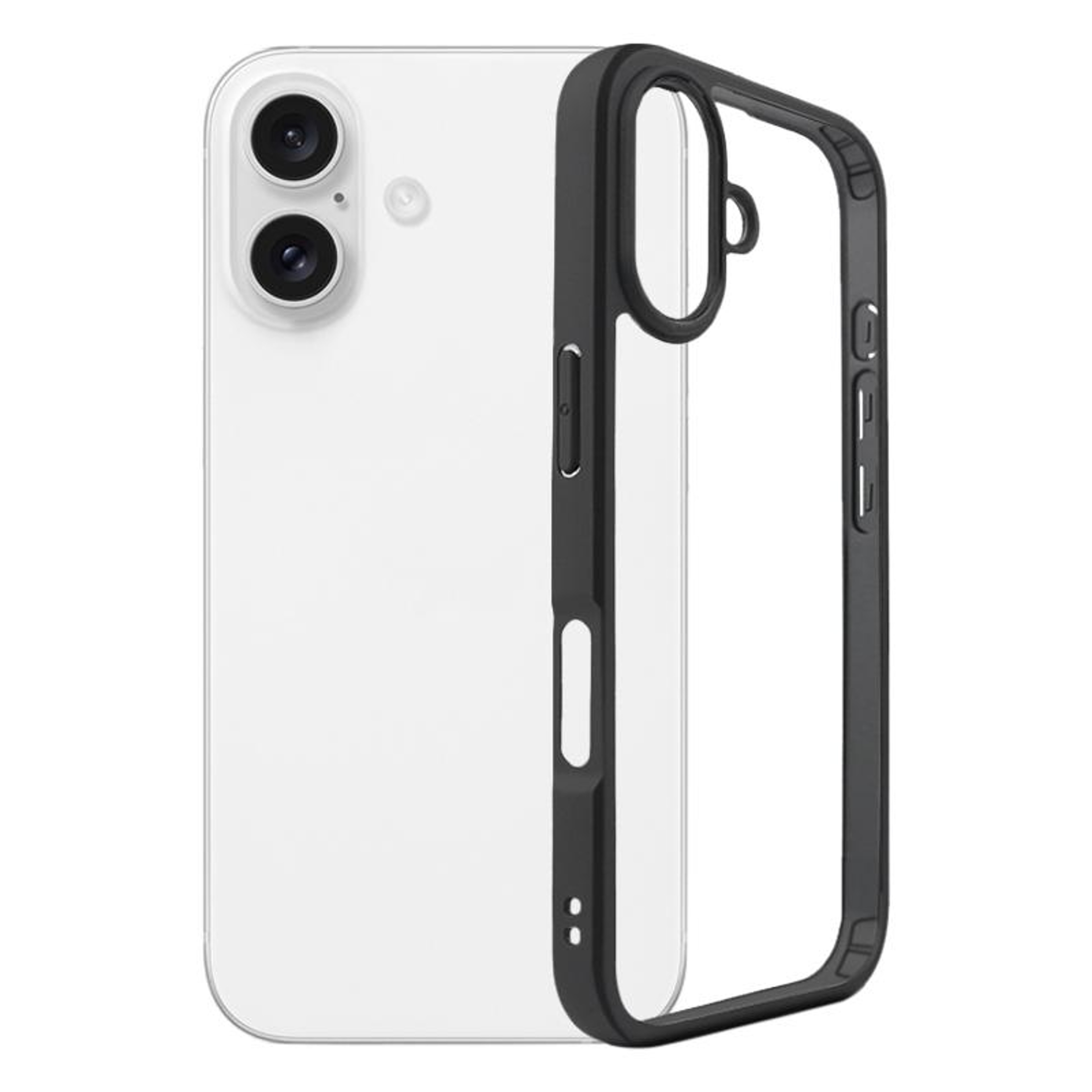 iPhone 16 Plus Clear Shockproof TPU PC Phone Case with Anti Yellow Frosted Back – view 1