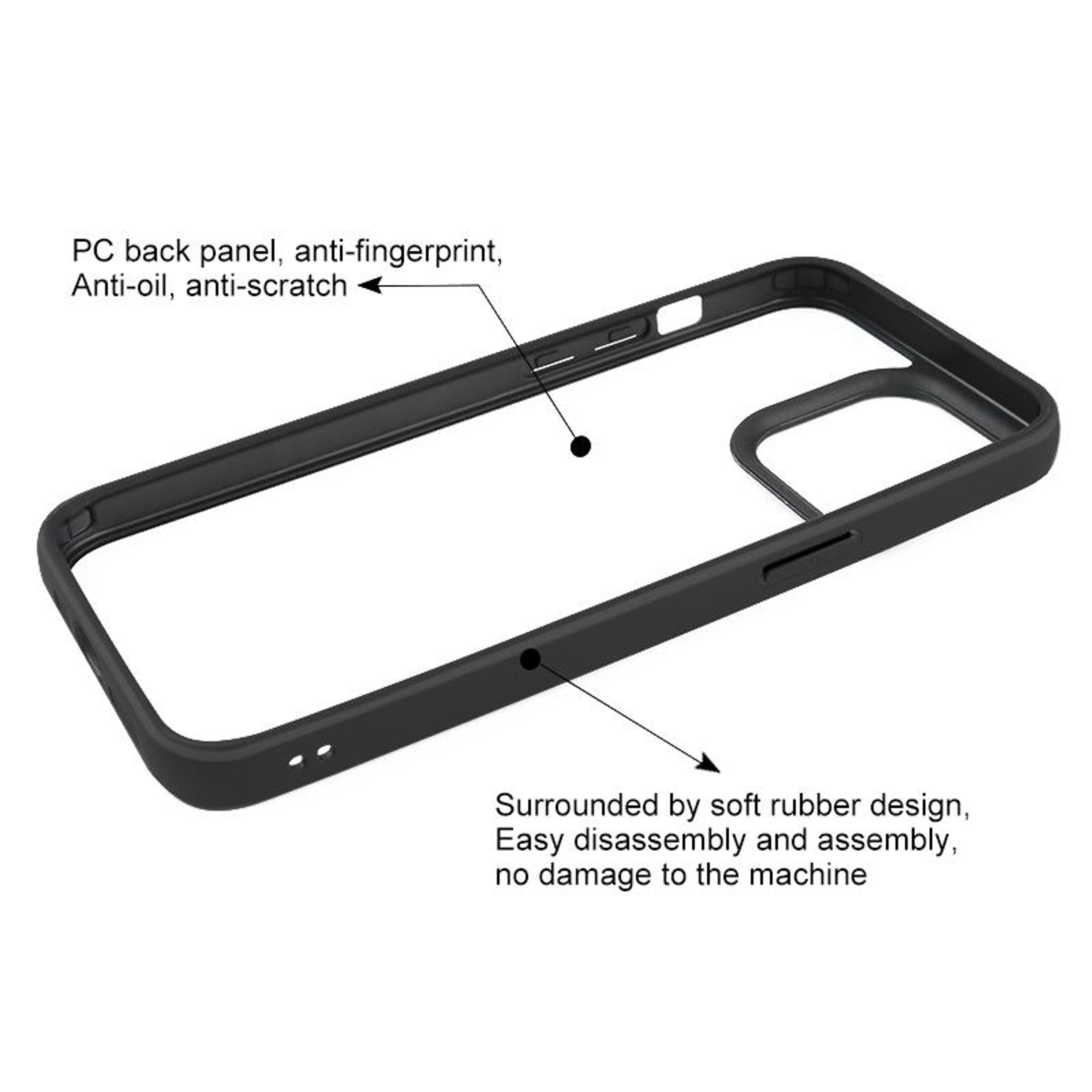 iPhone 15 Pro Max Case Clear Phone Case with Frosted TPU Bumper Anti Yellow Shockproof Cover – view 4
