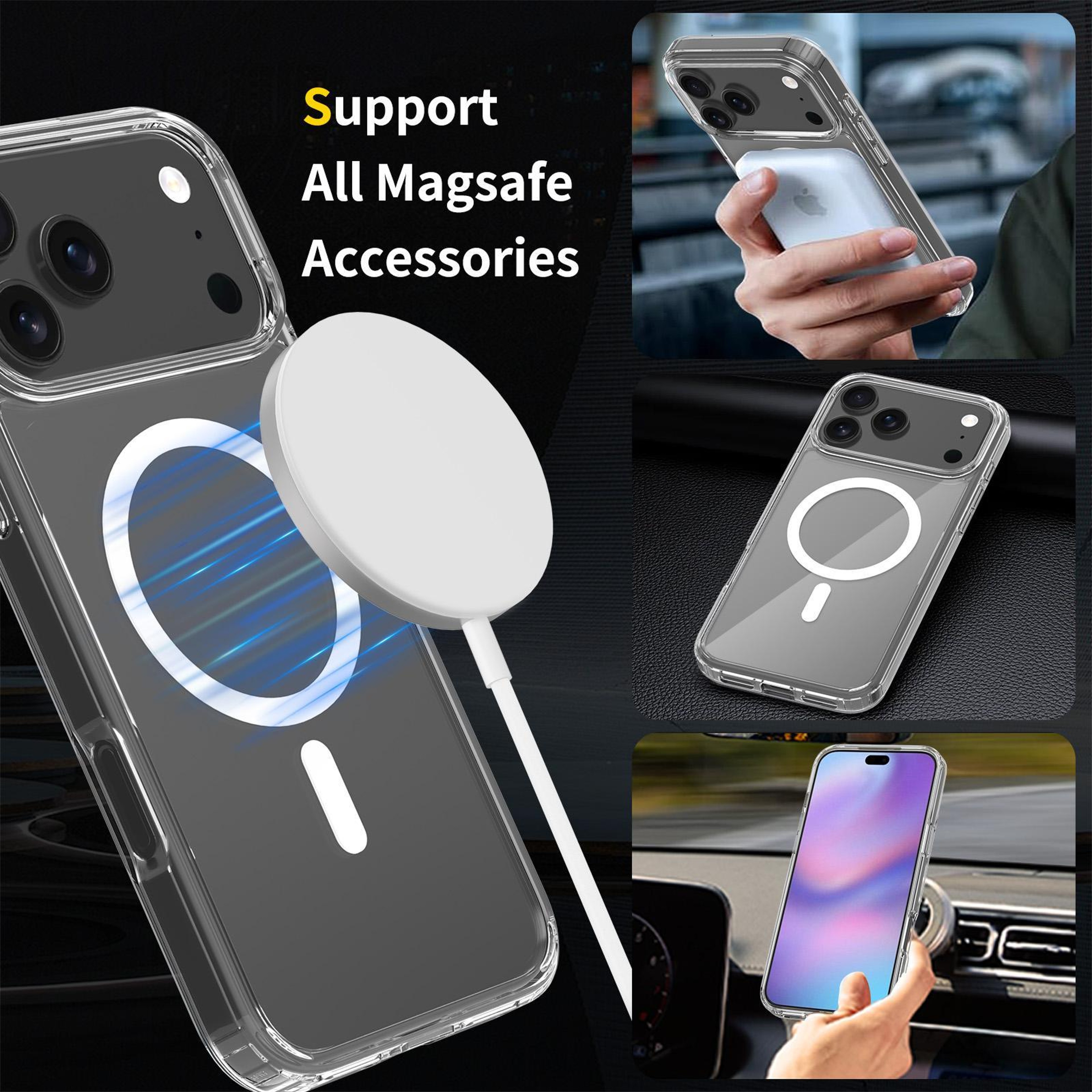 MagSafe Clear iPhone 17 Pro Max Case Scratchproof Hybrid TPU PC Protective Cover – view 4