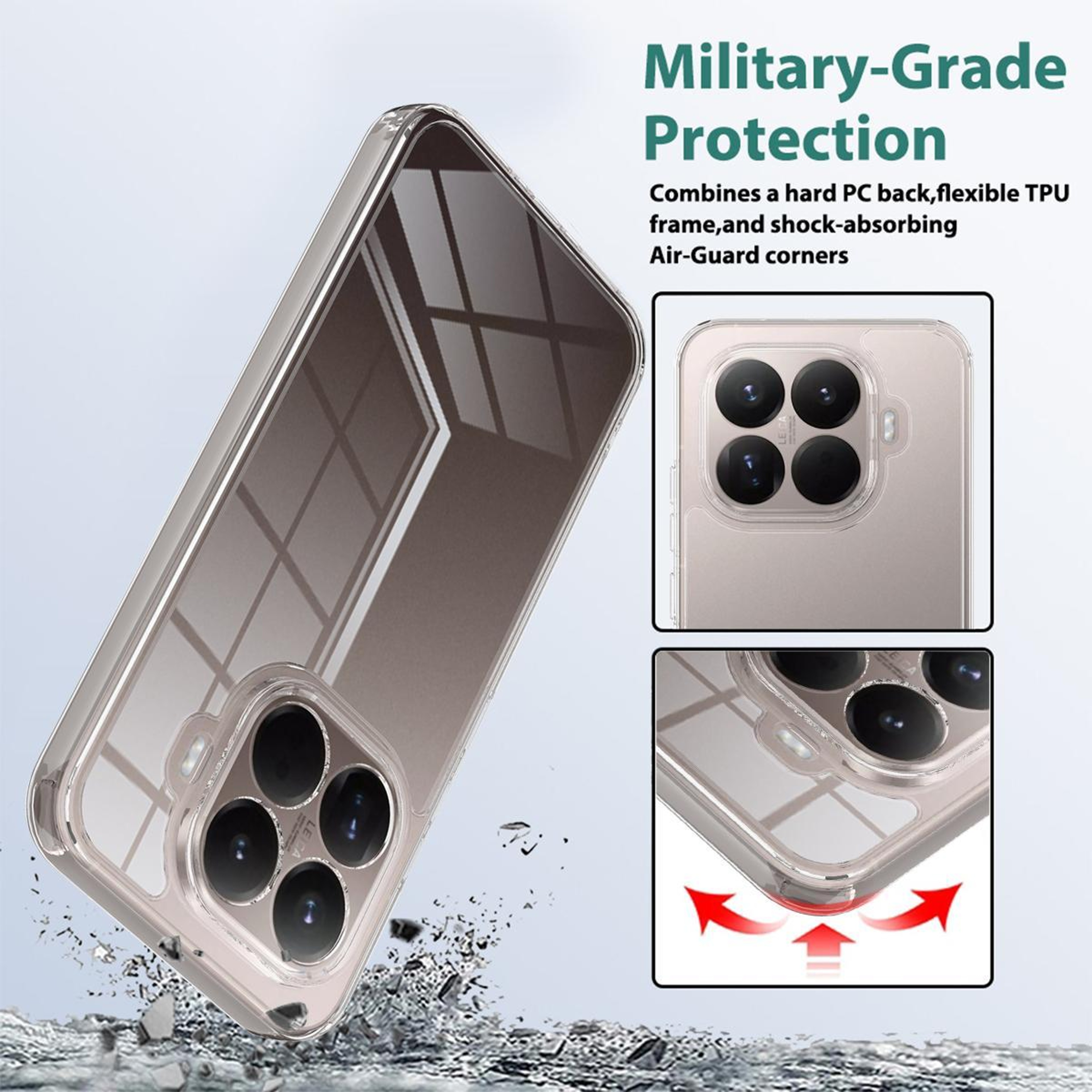 Xiaomi 15T Pro Clear Phone Case Scratchproof TPU Acrylic Transparent Protective Cover – view 4