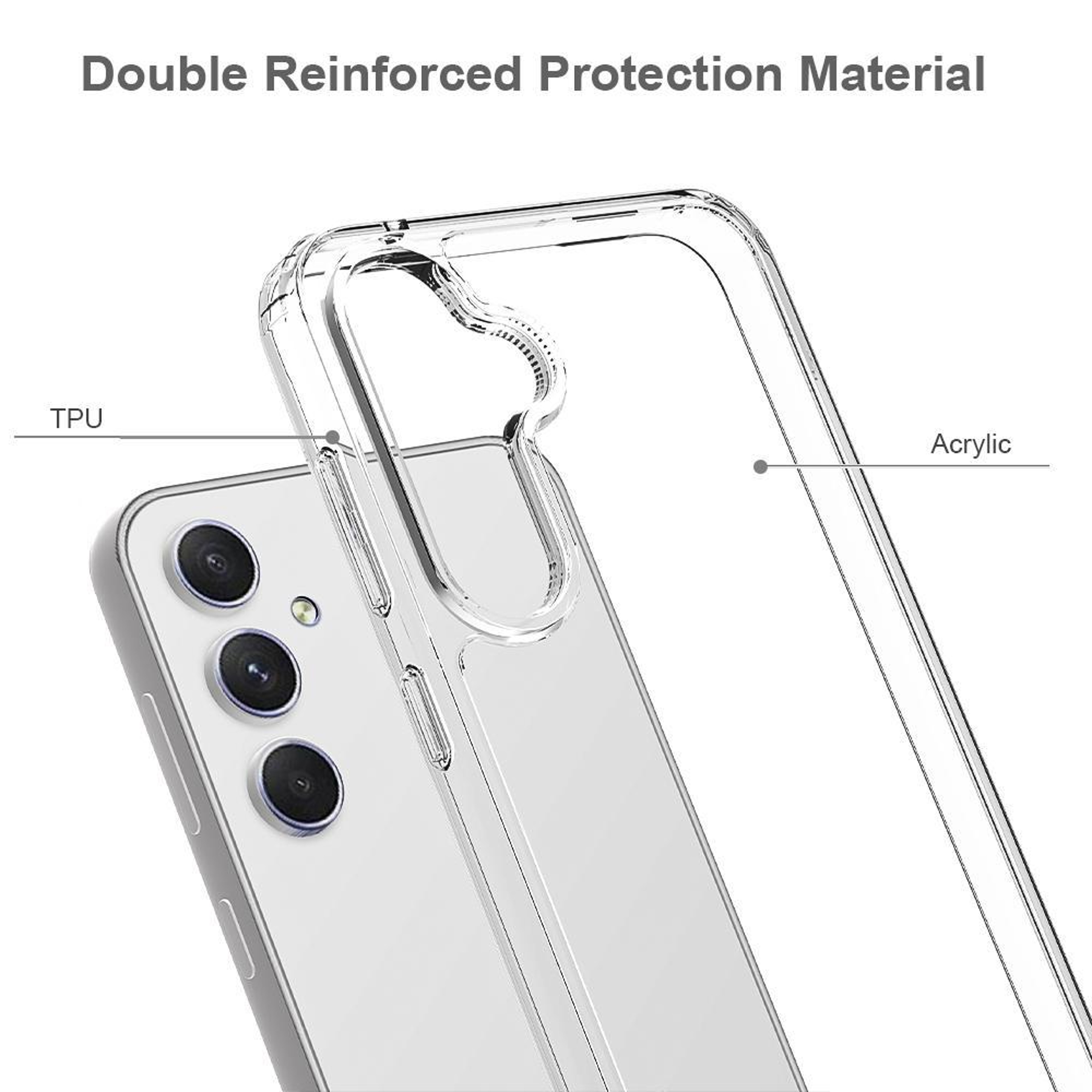 Samsung Galaxy A37 5G Clear Phone Case Scratchproof Transparent Acrylic TPU Cover – view 3