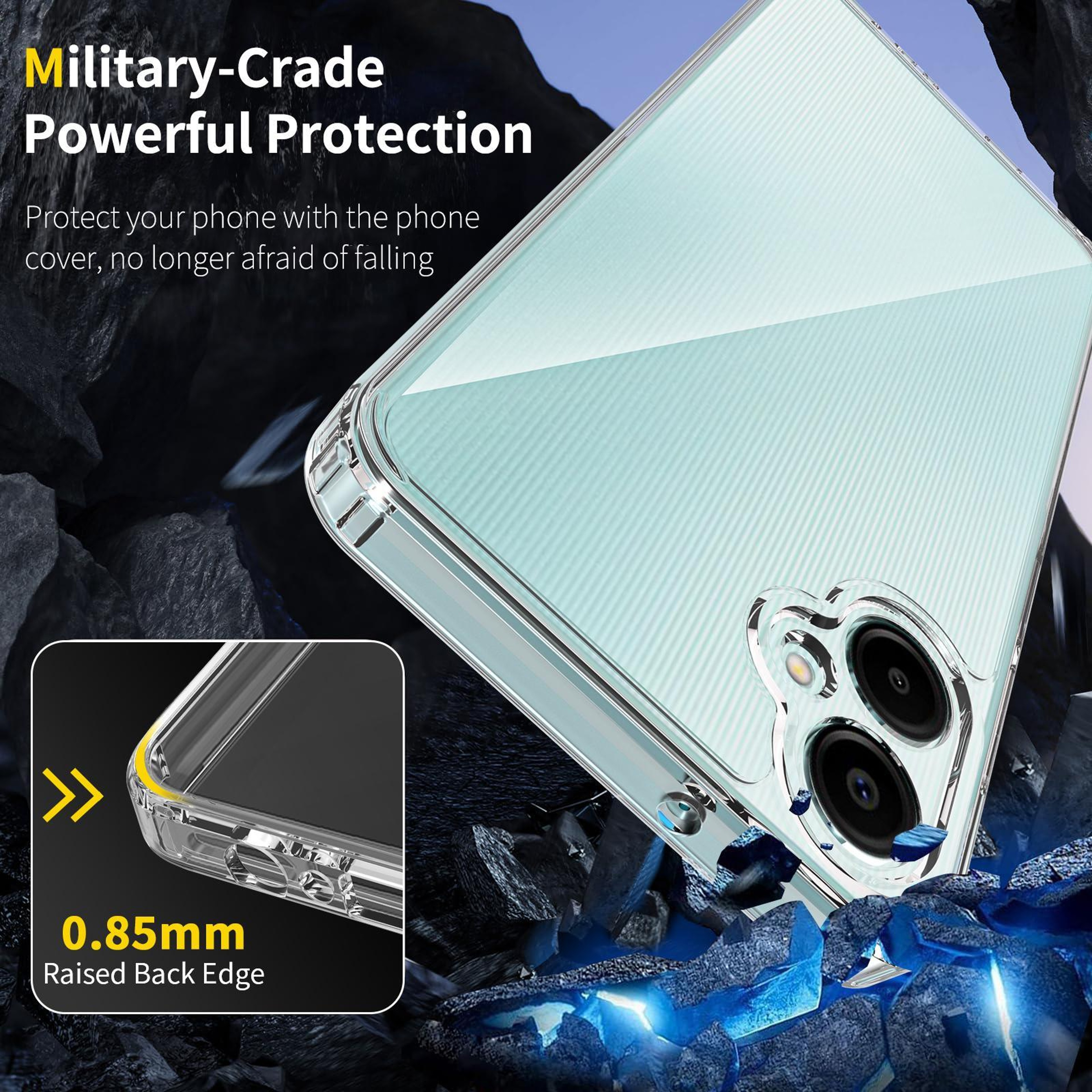 Samsung Galaxy A06 5G Clear Phone Case Scratchproof Transparent TPU Case with Acrylic Back – view 4