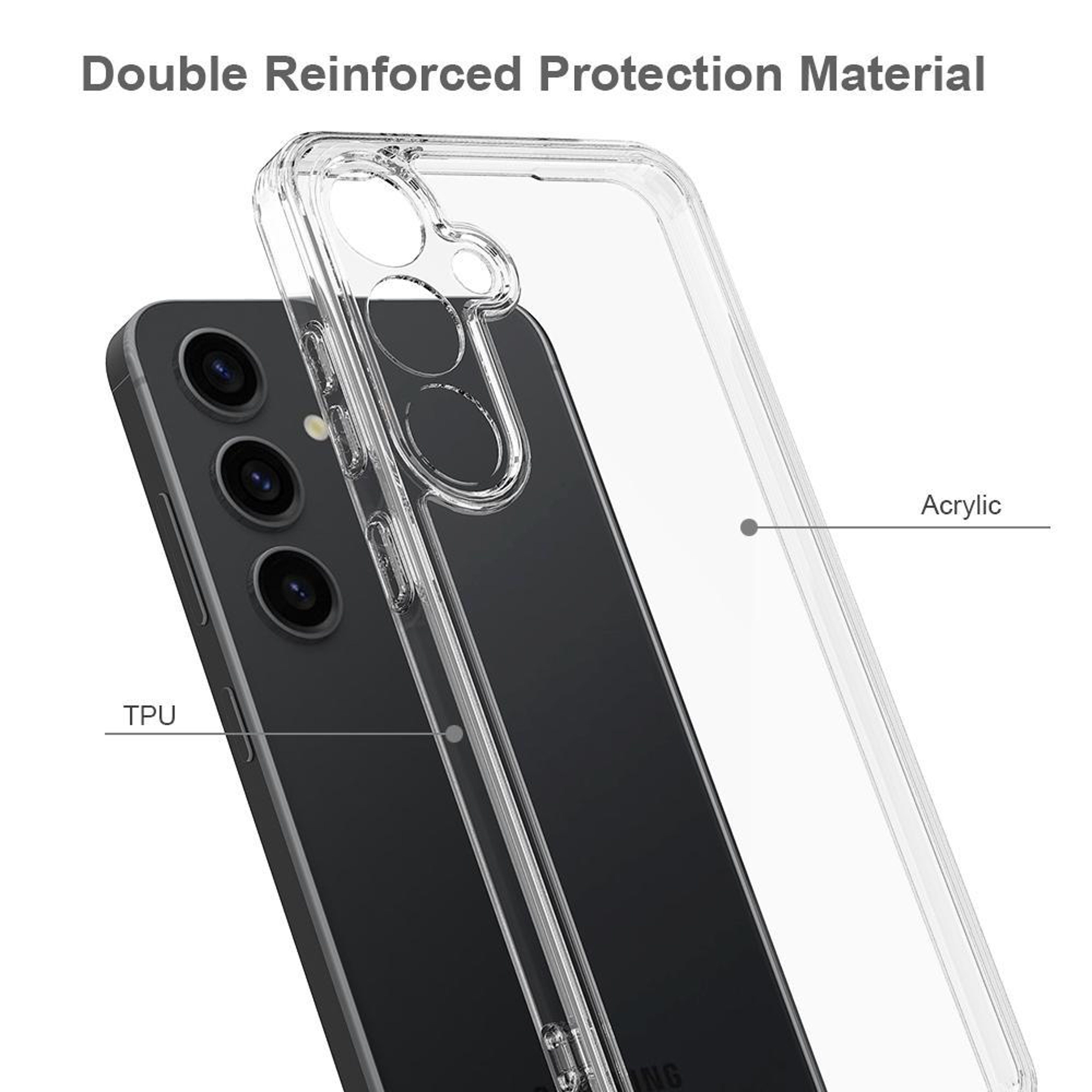 Samsung Galaxy S25 FE 5G Clear Phone Case Scratchproof Transparent TPU Case with Acrylic Back – view 3