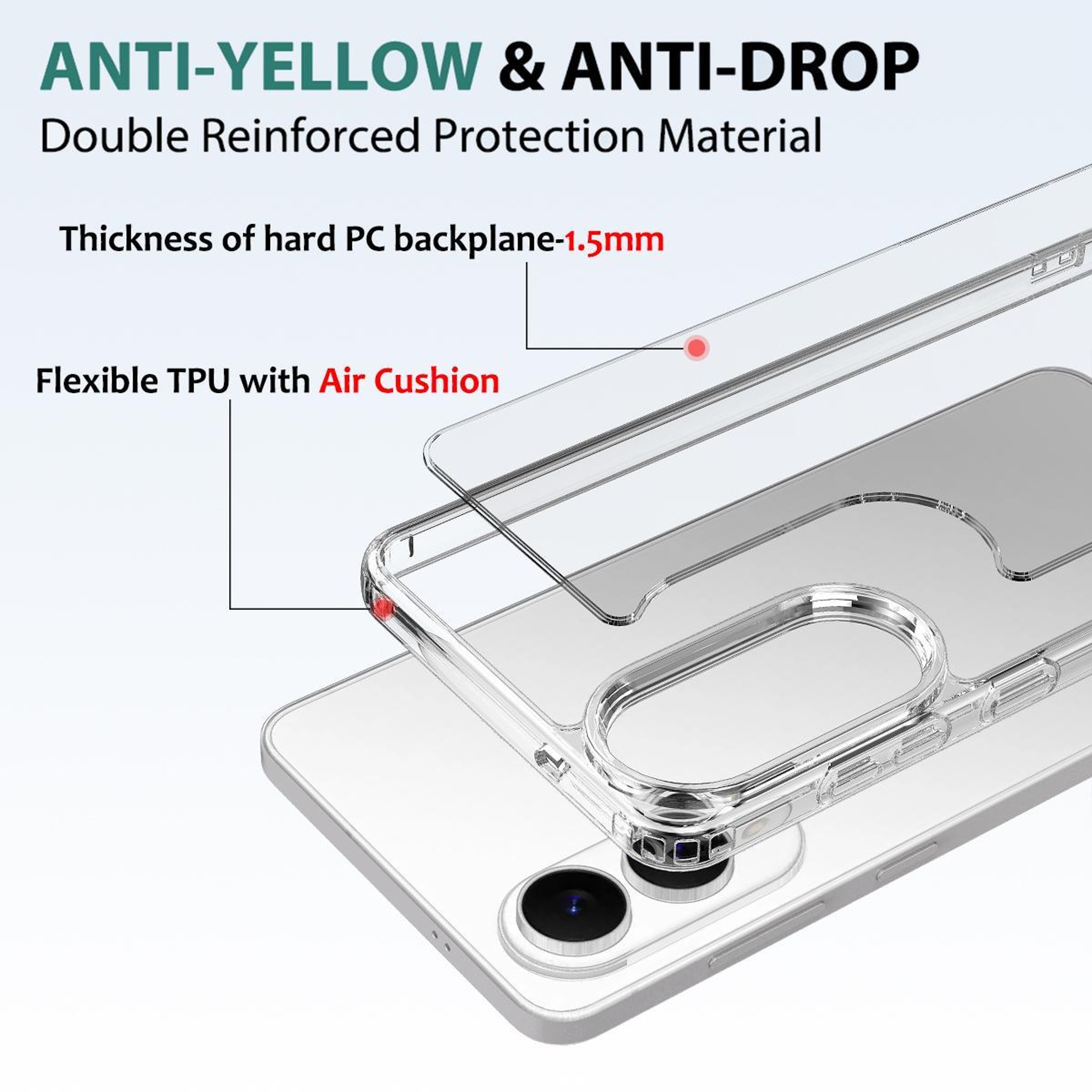 Samsung Galaxy S25 Edge 5G Clear Phone Case Scratchproof TPU Case with Acrylic Back Cover – view 5