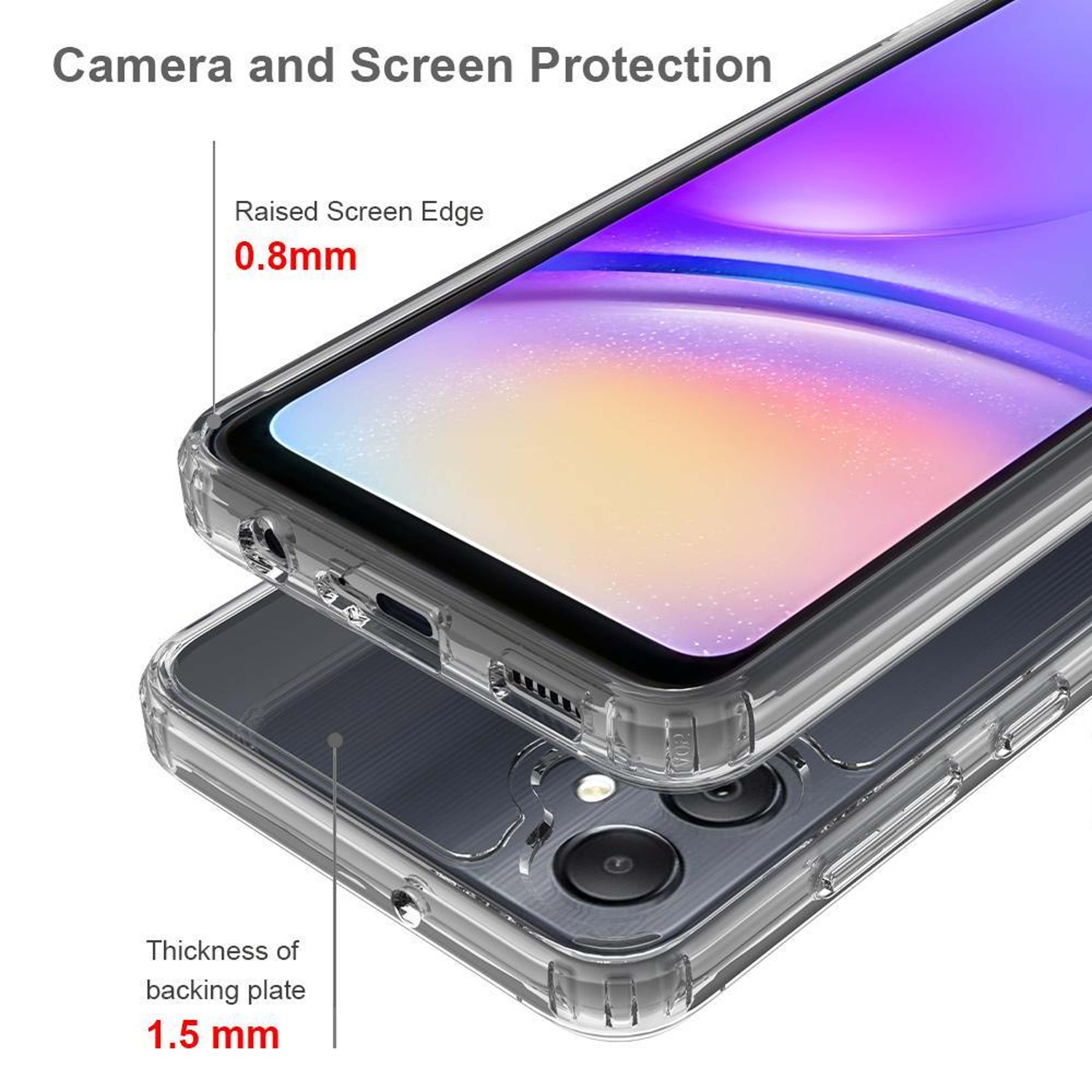 Samsung Galaxy M05 F05 Clear TPU Case with Scratchproof Acrylic Back Slim Protective Phone Cover – view 4