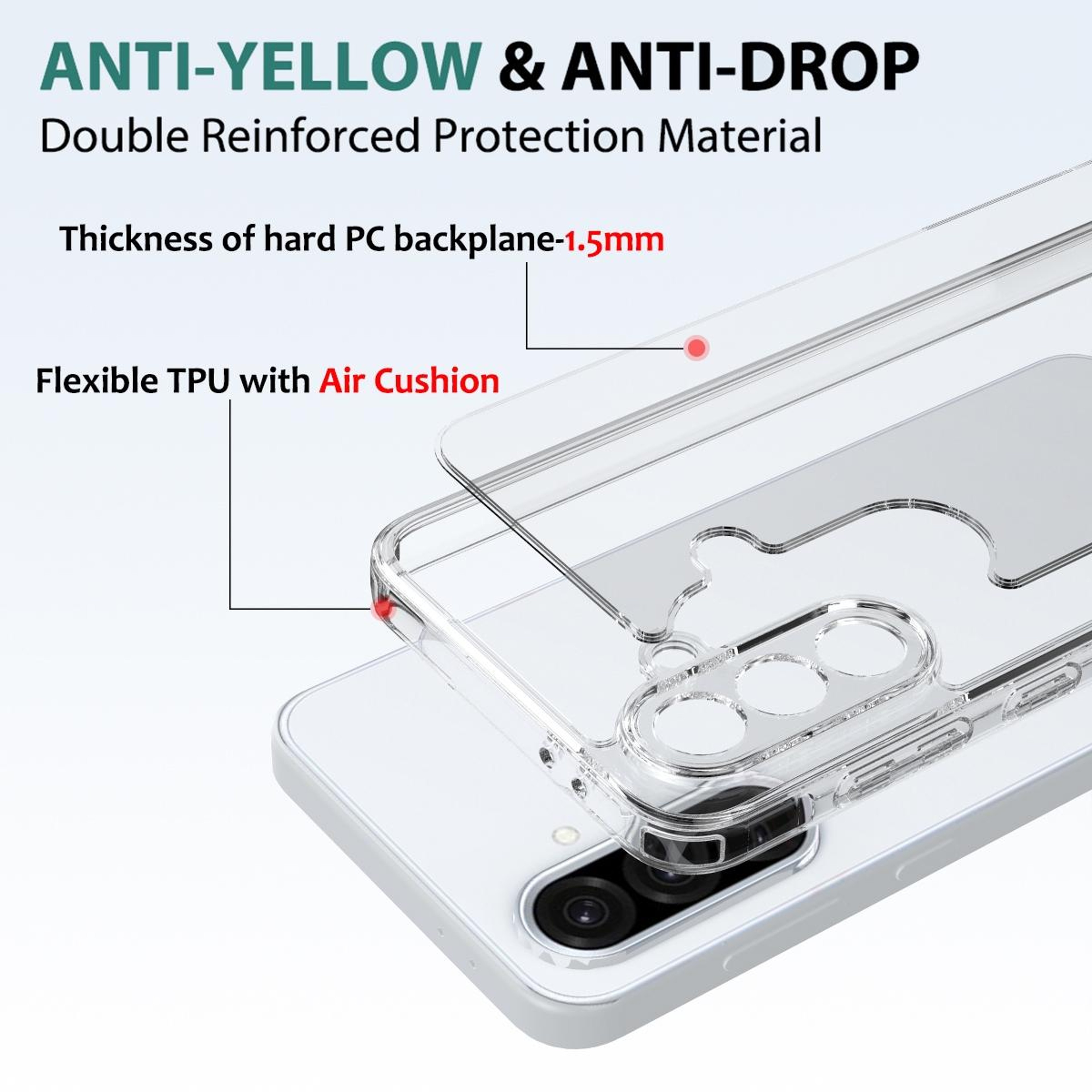 Samsung Galaxy A26 5G Clear Phone Case Scratchproof TPU Acrylic Transparent Protective Cover – view 5