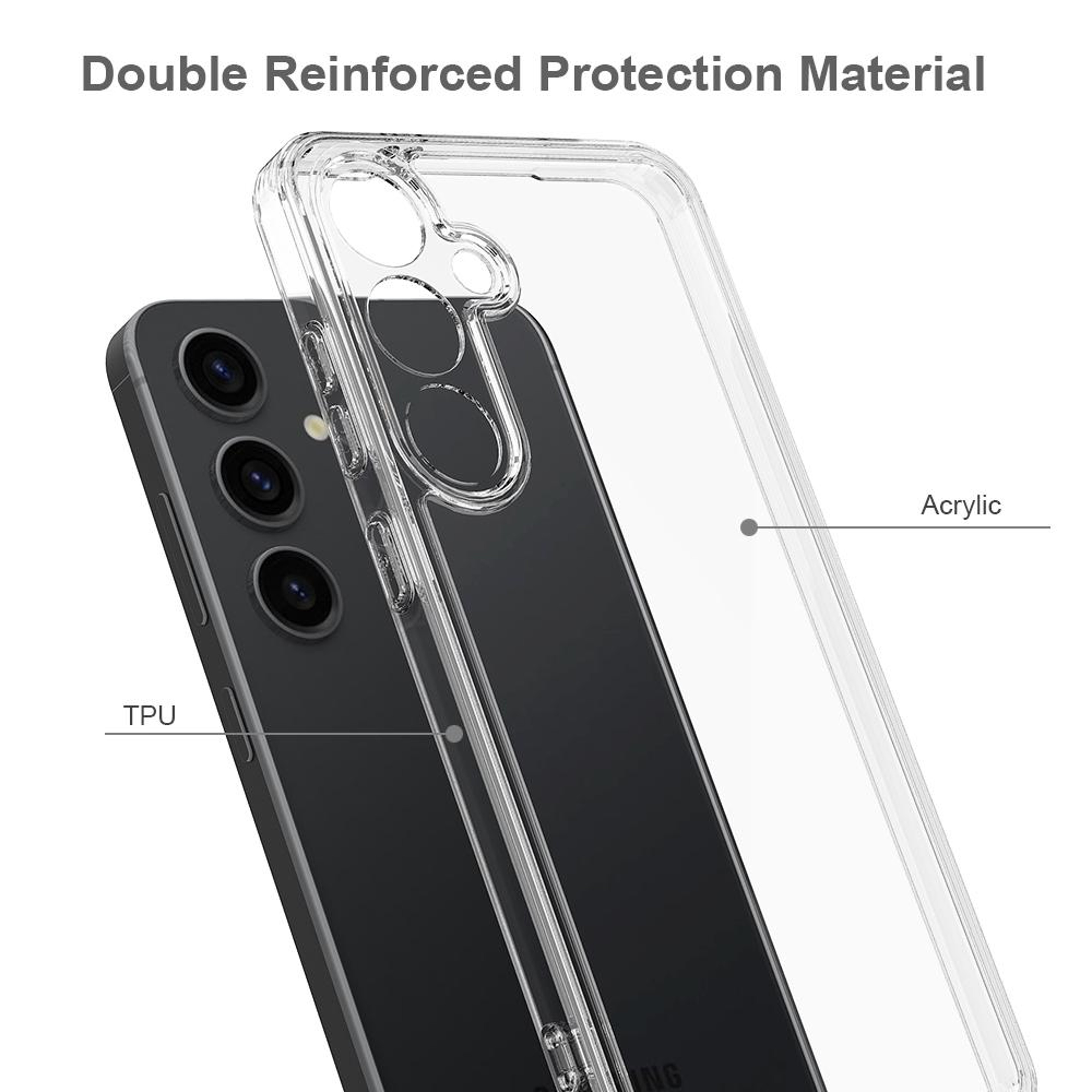 Samsung Galaxy S24 FE 5G Clear Phone Case Scratchproof Acrylic TPU Slim Protective Cover – view 3