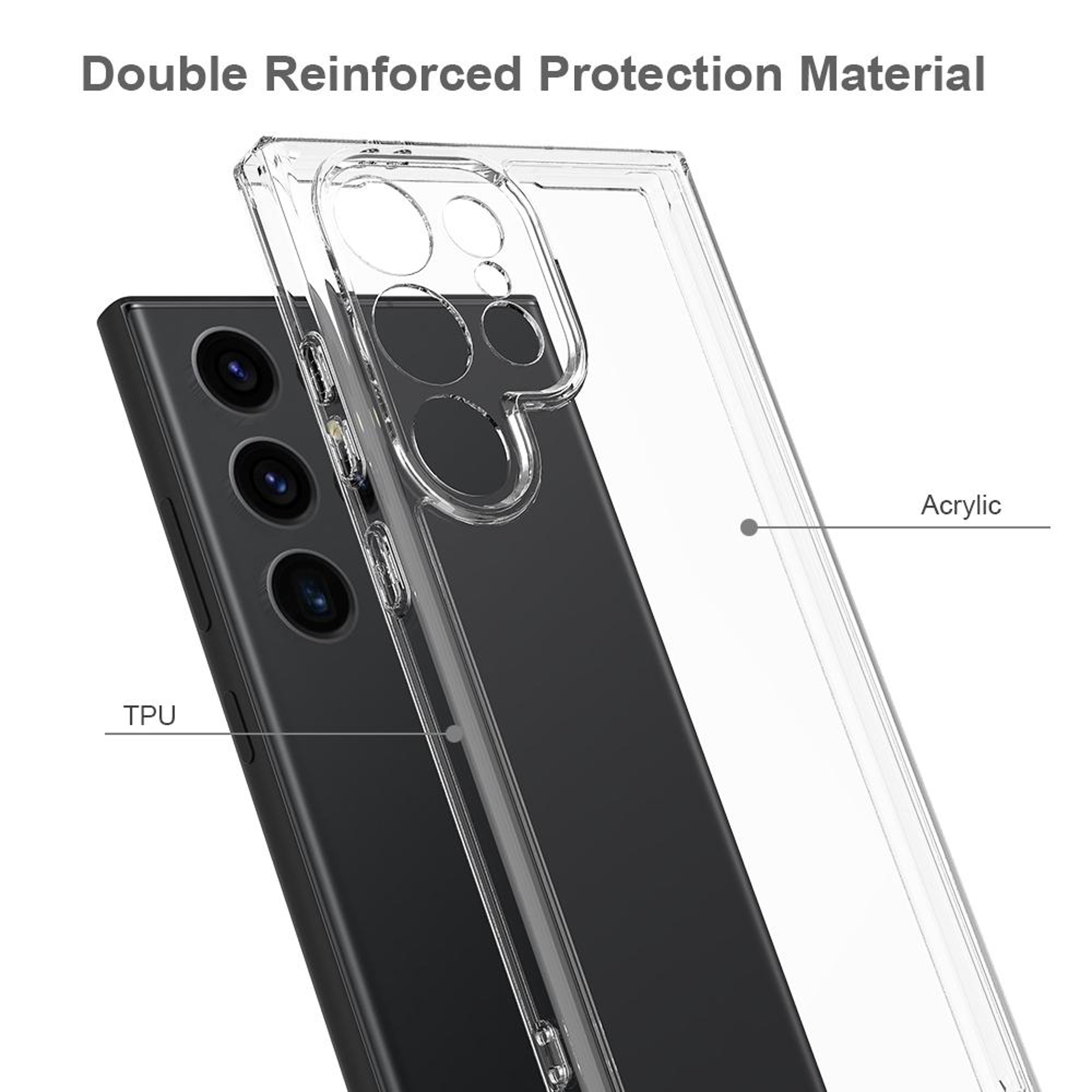 Samsung Galaxy S24 Ultra Clear Phone Case Scratchproof Transparent TPU Acrylic Protective Cover – view 3