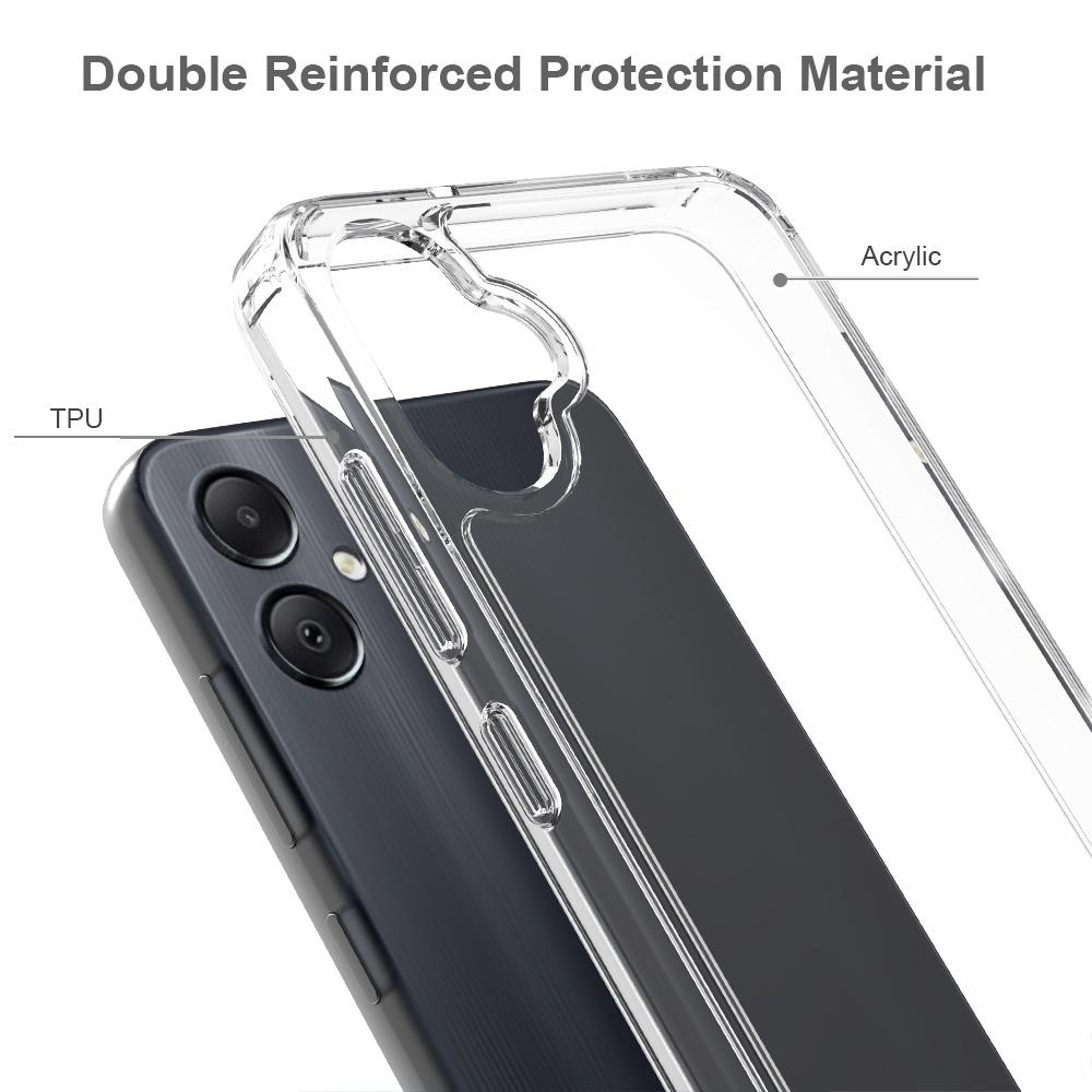 Samsung Galaxy A05 Clear Phone Case Scratchproof TPU Acrylic Transparent Protective Cover – view 3