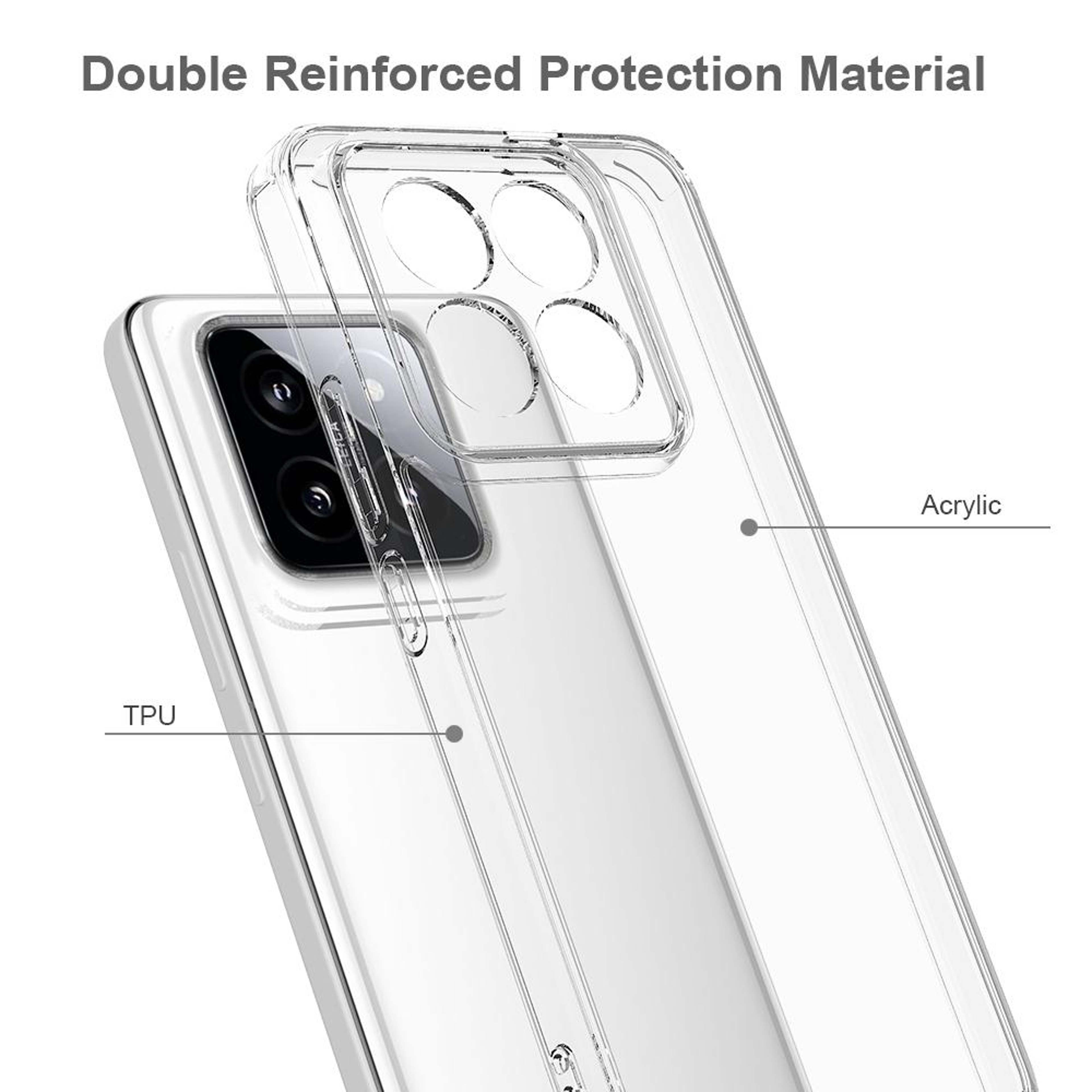 Xiaomi 14 Pro Clear Phone Case Scratchproof TPU Acrylic Case Transparent Protective Cover – view 3