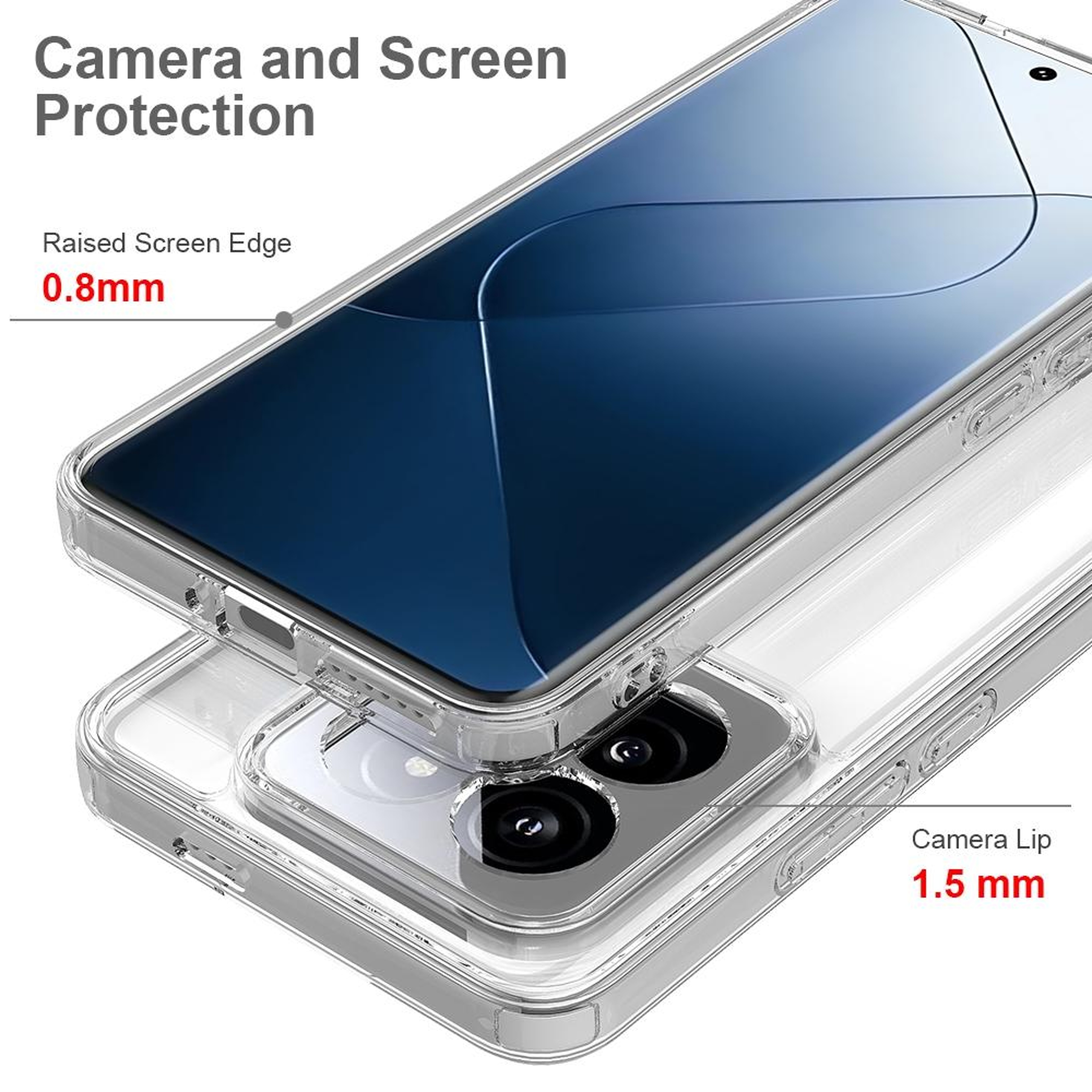 Xiaomi 14 Pro Clear Phone Case Scratchproof TPU Acrylic Case Transparent Protective Cover – view 4