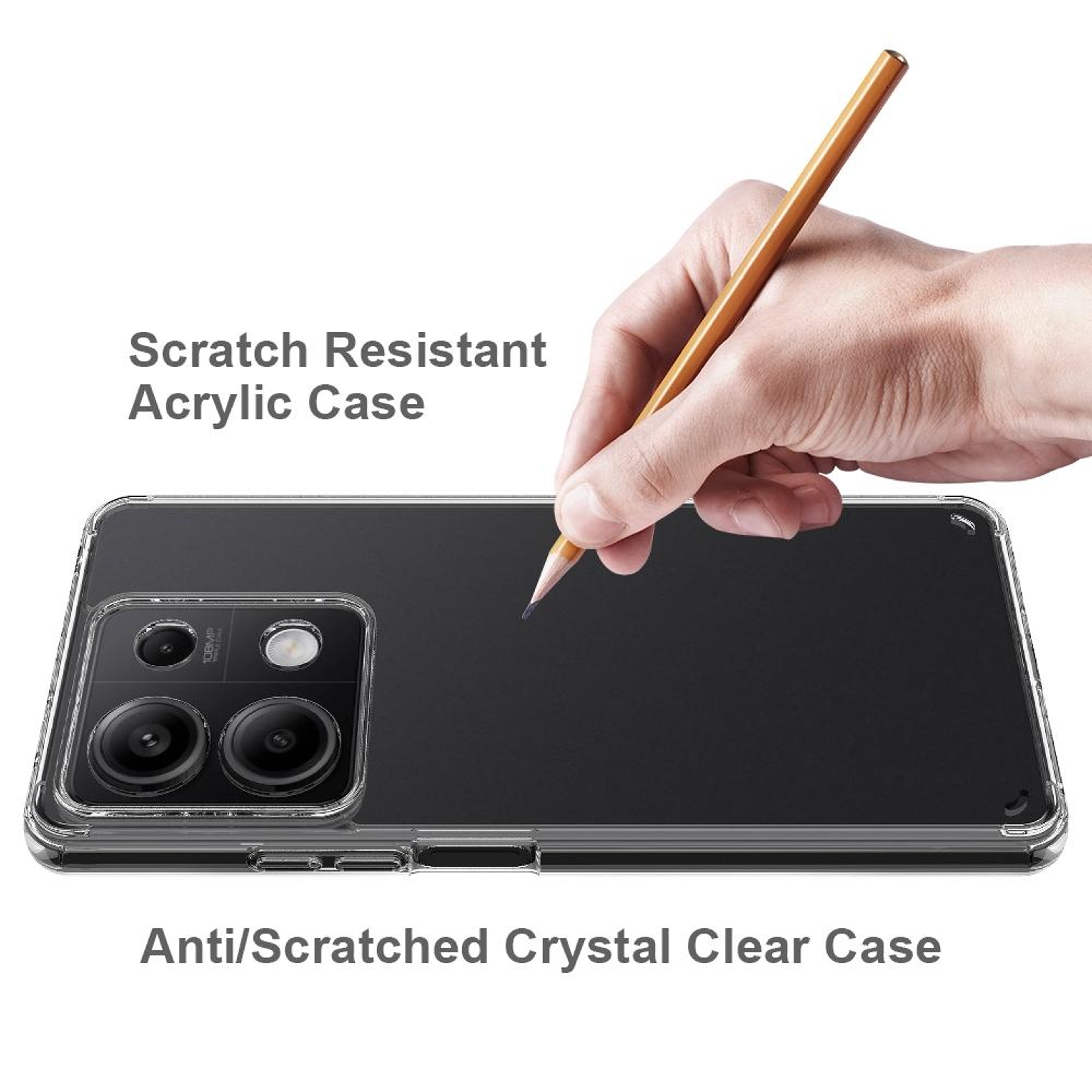 Xiaomi Redmi Note 13 5G Clear Phone Case Scratchproof TPU Phone Case with Acrylic Back – view 6