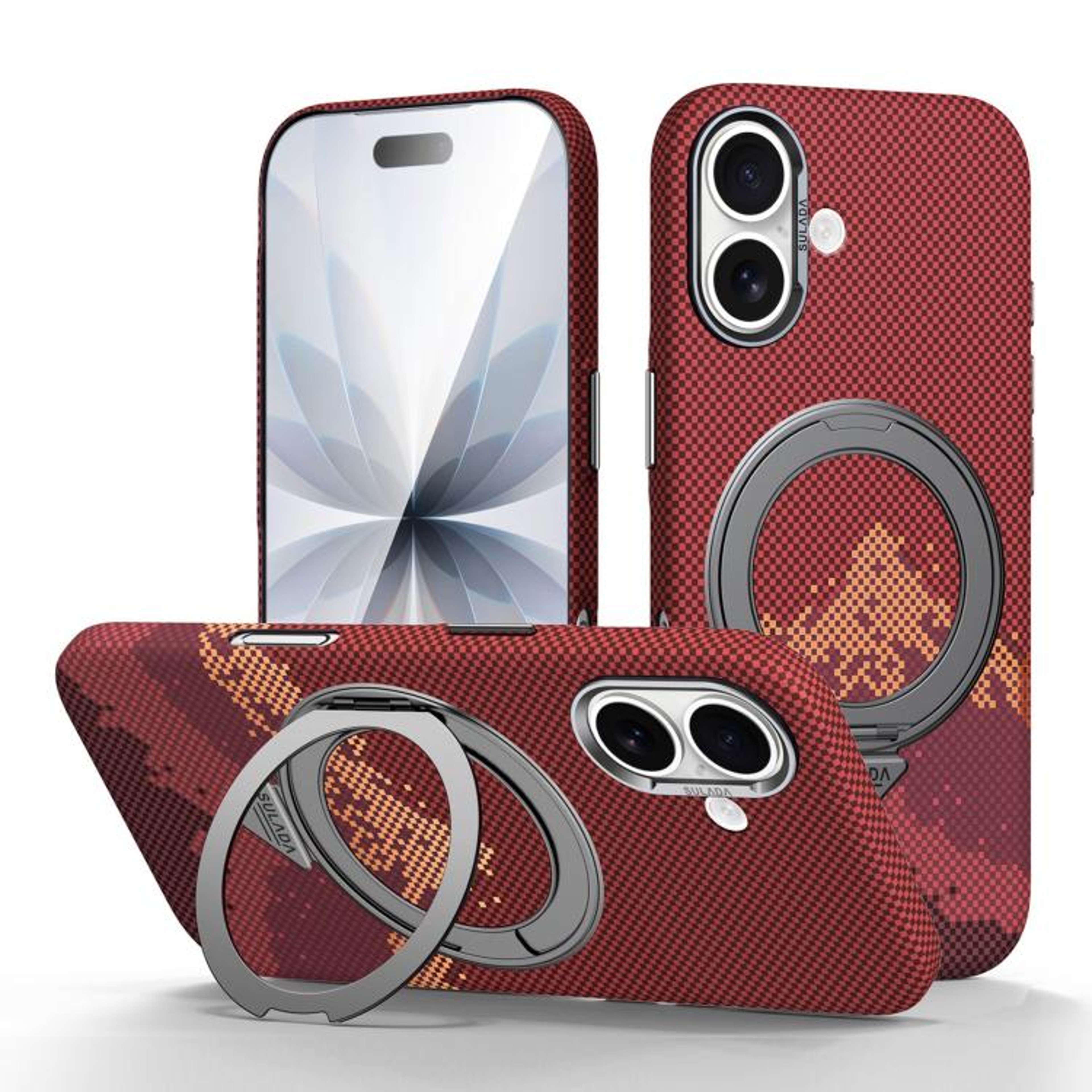 SULADA Kevlar IPhone 17 Case With MagSafe Compatible Case 360 Rotating Stand 12