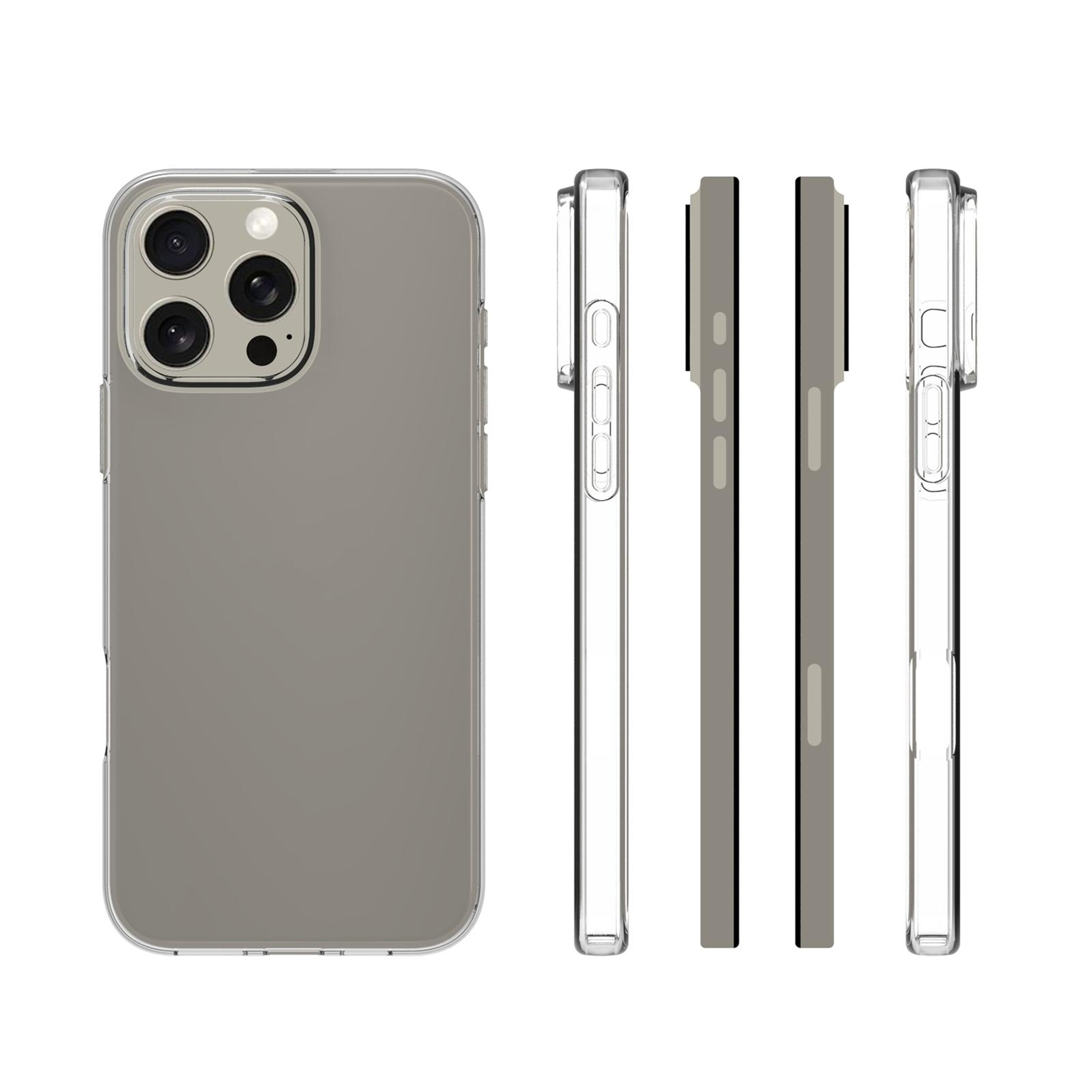 iPhone 16 Pro Max Clear TPU Case with Waterproof Textured Phone Case Shockproof Protection – view 2