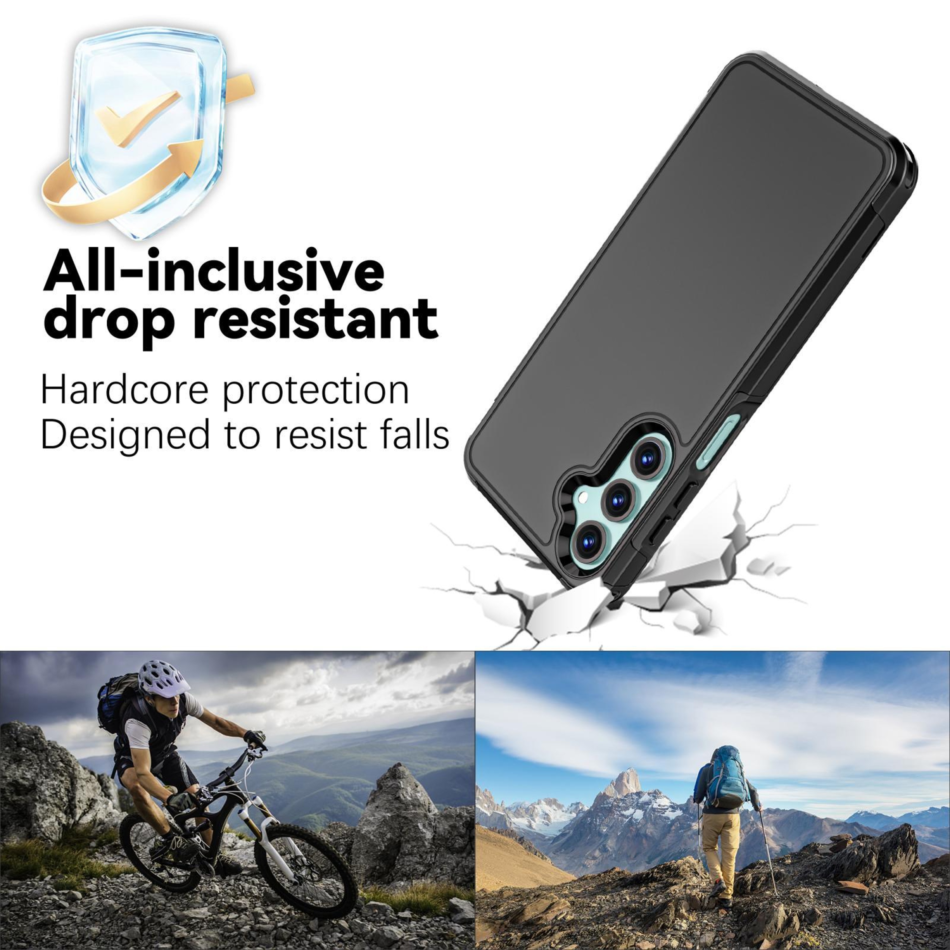RedPepper Armor Samsung Galaxy A16 Case Shockproof PC TPU Phone Case for Galaxy A16 4G 5G Black – view 7
