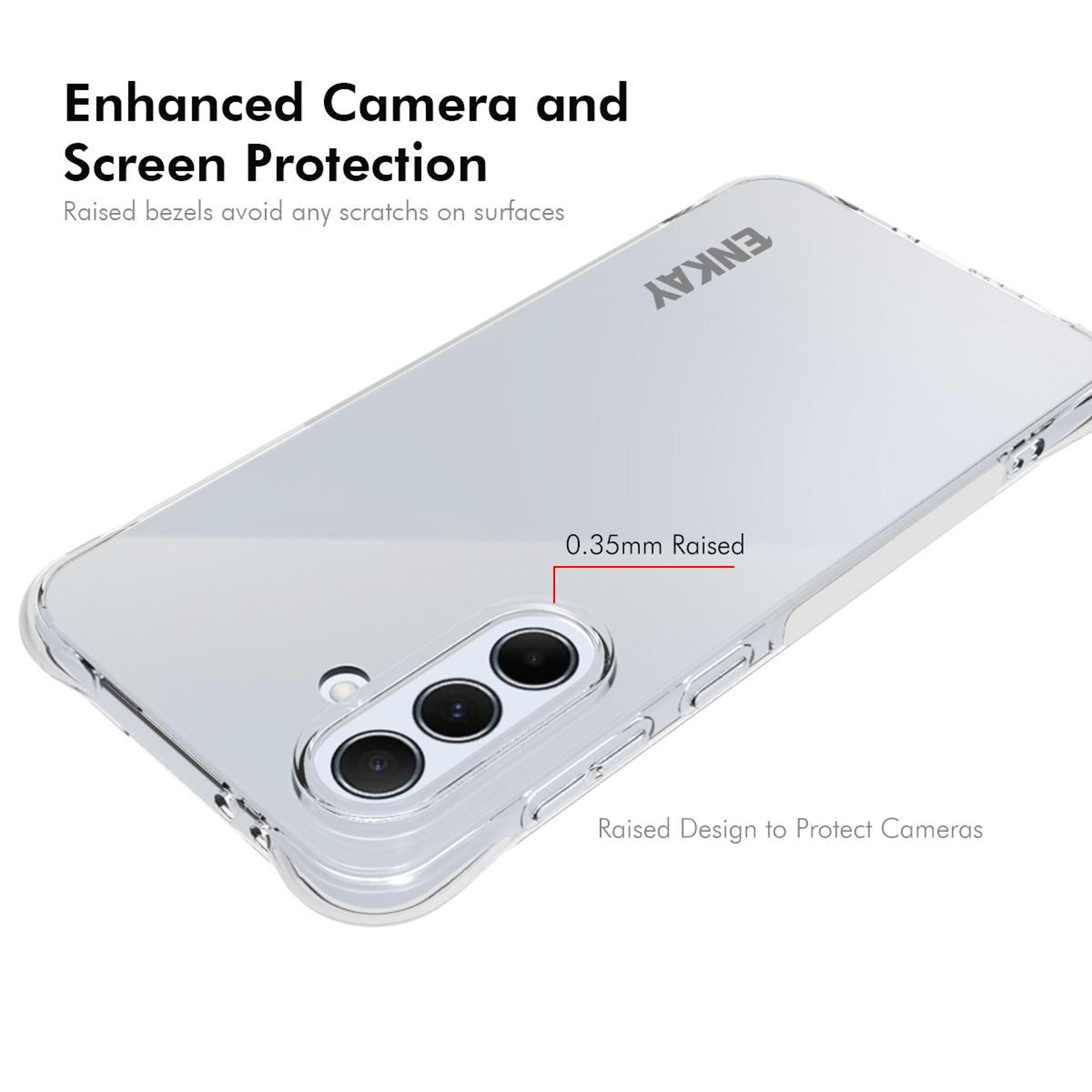 Galaxy A56 5G Clear Case ENKAY Shockproof TPU Phone Cover – view 3