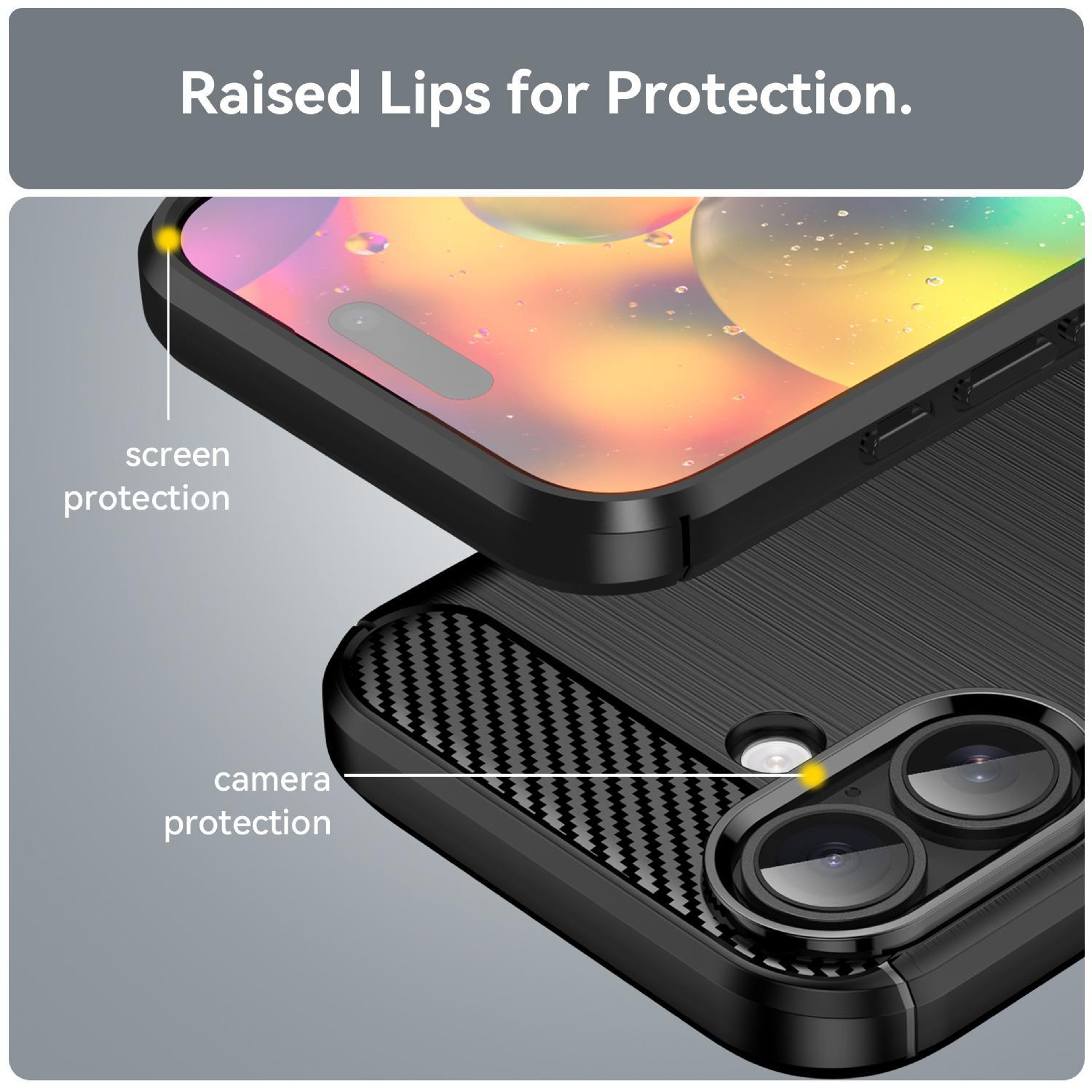 iPhone 17 Carbon Fiber Case Slim Shockproof Brushed Texture TPU Cover – view 6