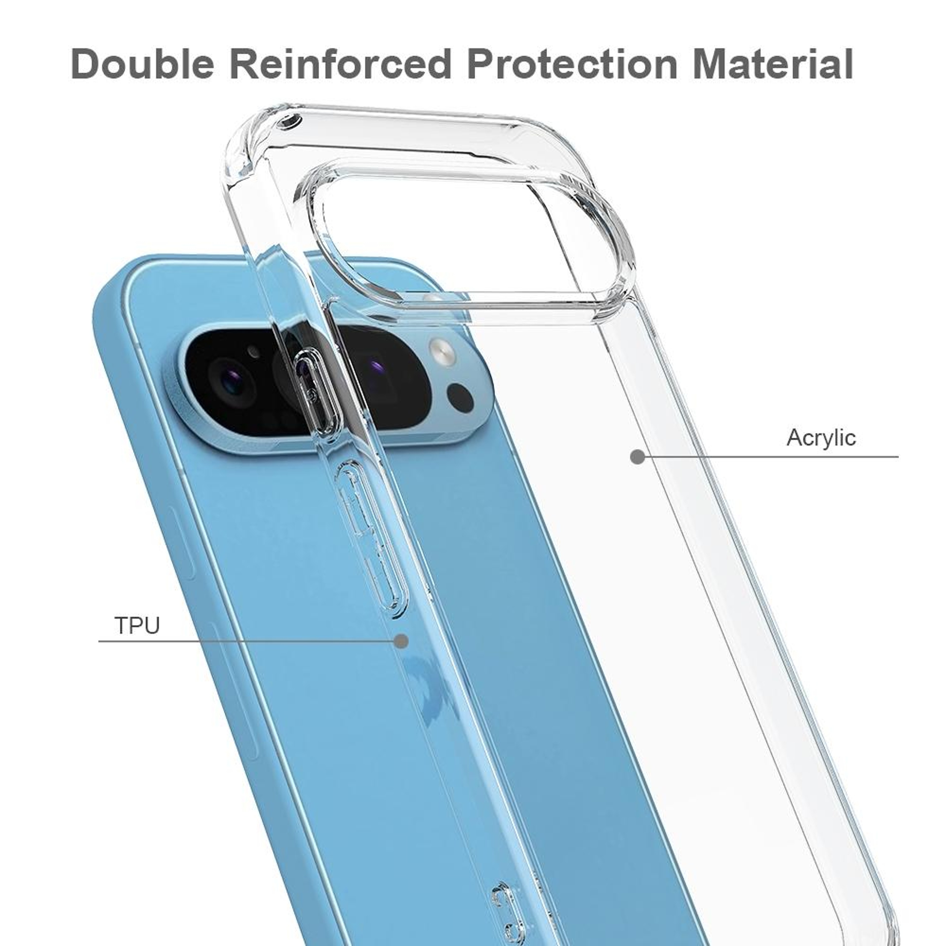 Google Pixel 9 Pro Clear Case Scratchproof Acrylic TPU Phone Case Cover – view 3