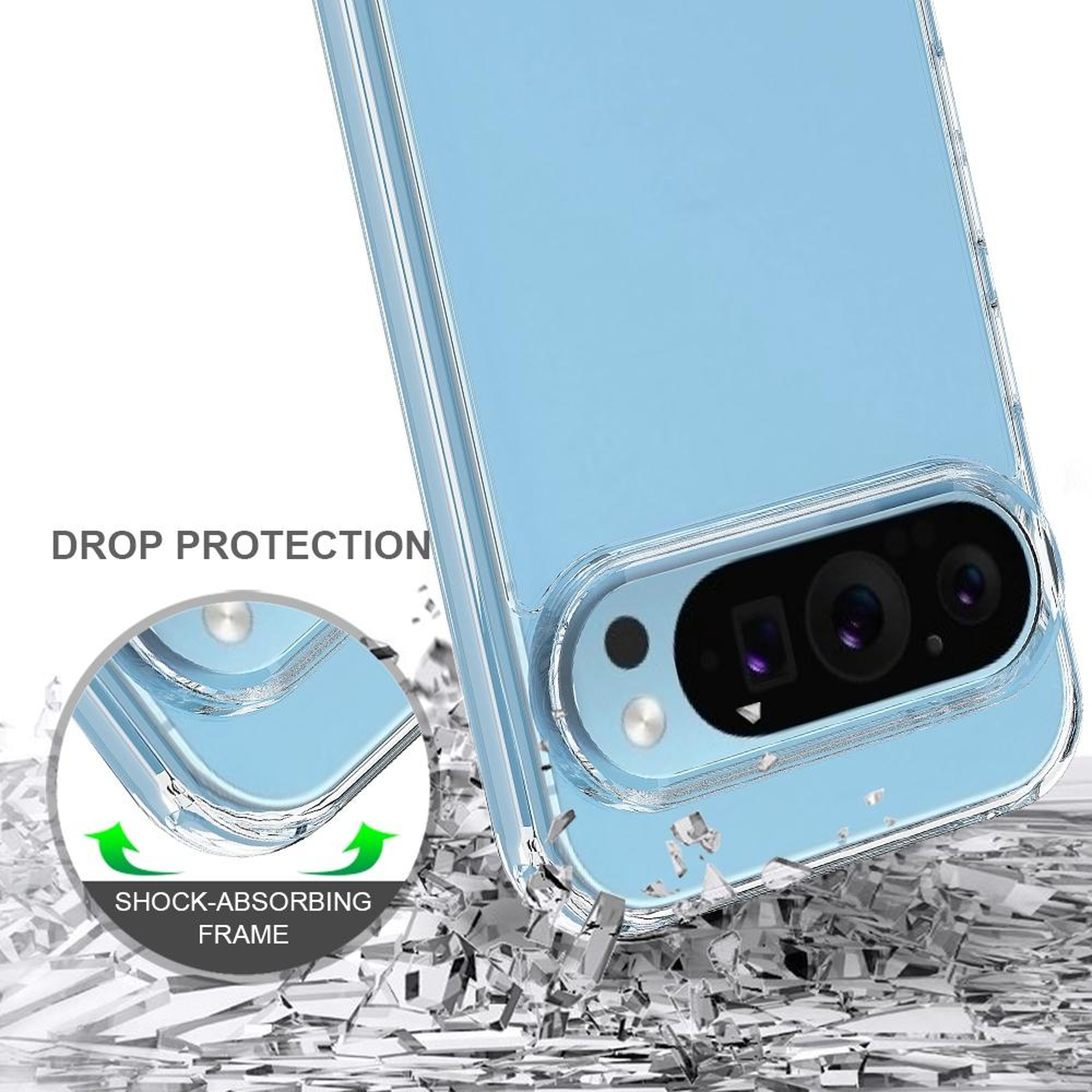Google Pixel 9 Pro Clear Case Scratchproof Acrylic TPU Phone Case Cover – view 5