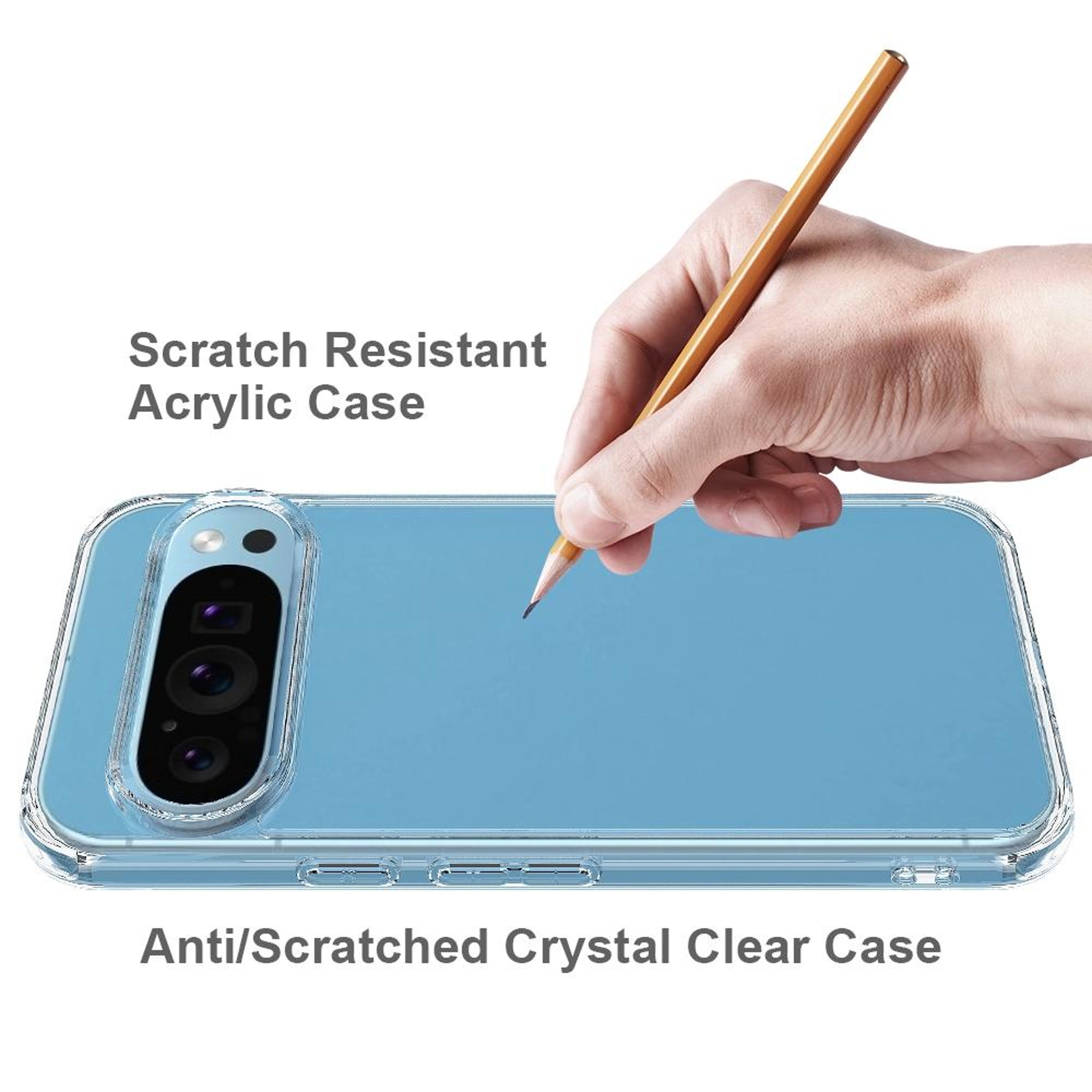 Google Pixel 9 Pro Clear Case Scratchproof Acrylic TPU Phone Case Cover – view 6