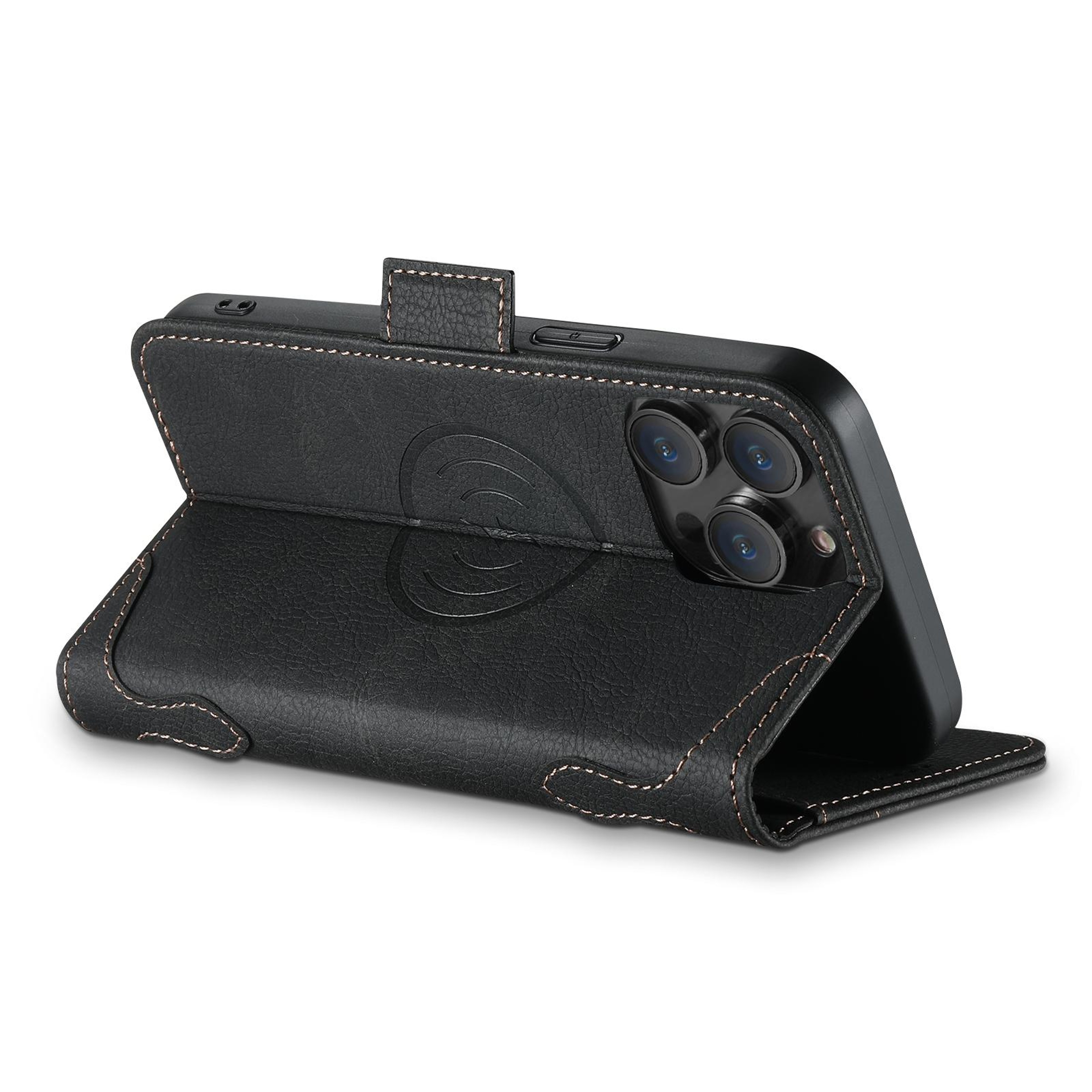 SUTENI J07 IPhone 15 Plus MagSafe Case Leather Wallet Flip Cover With Stand 3