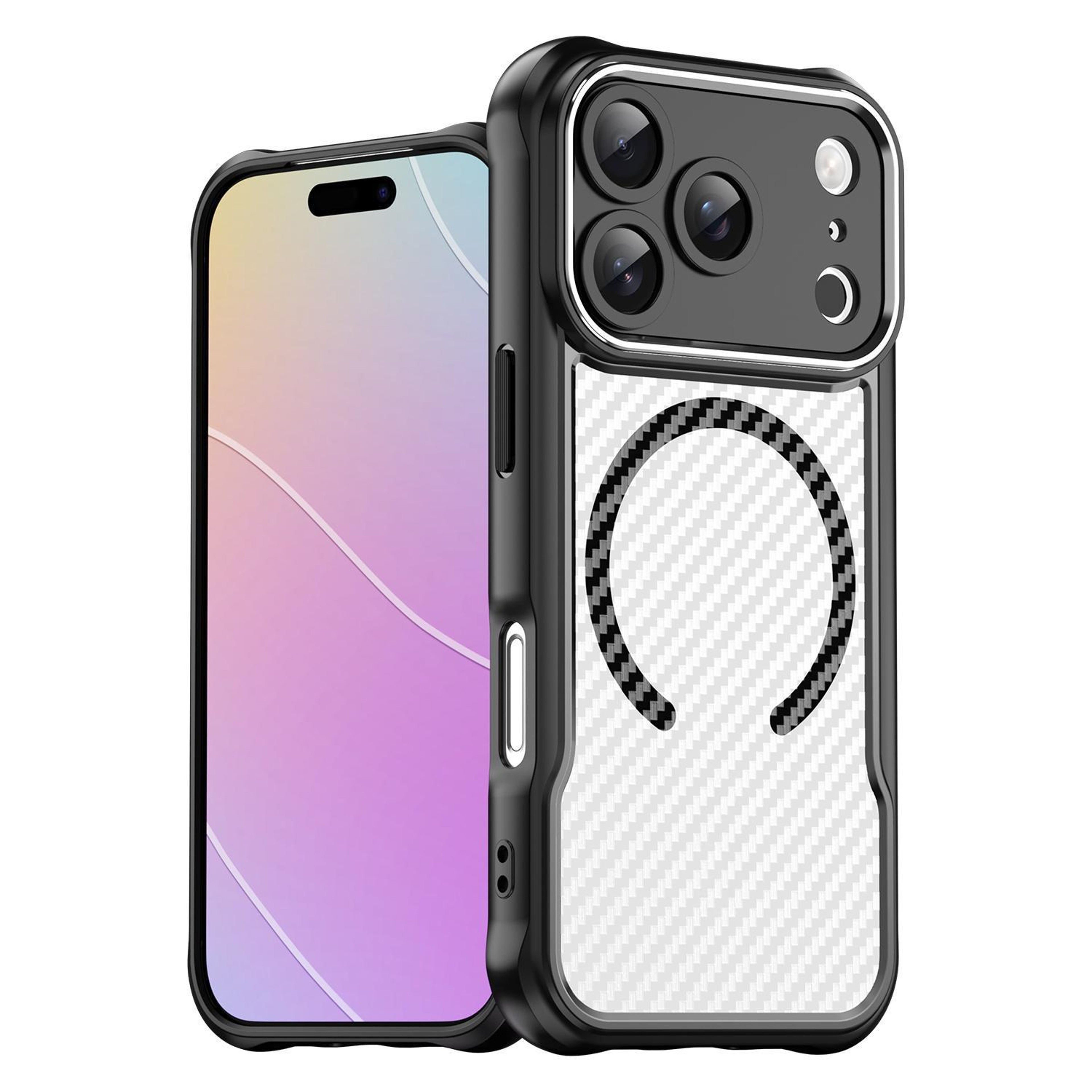 IPhone 17 Pro And Pro Max MagSafe Case With Carbon Fiber Texture Translucent Protective Cover 0