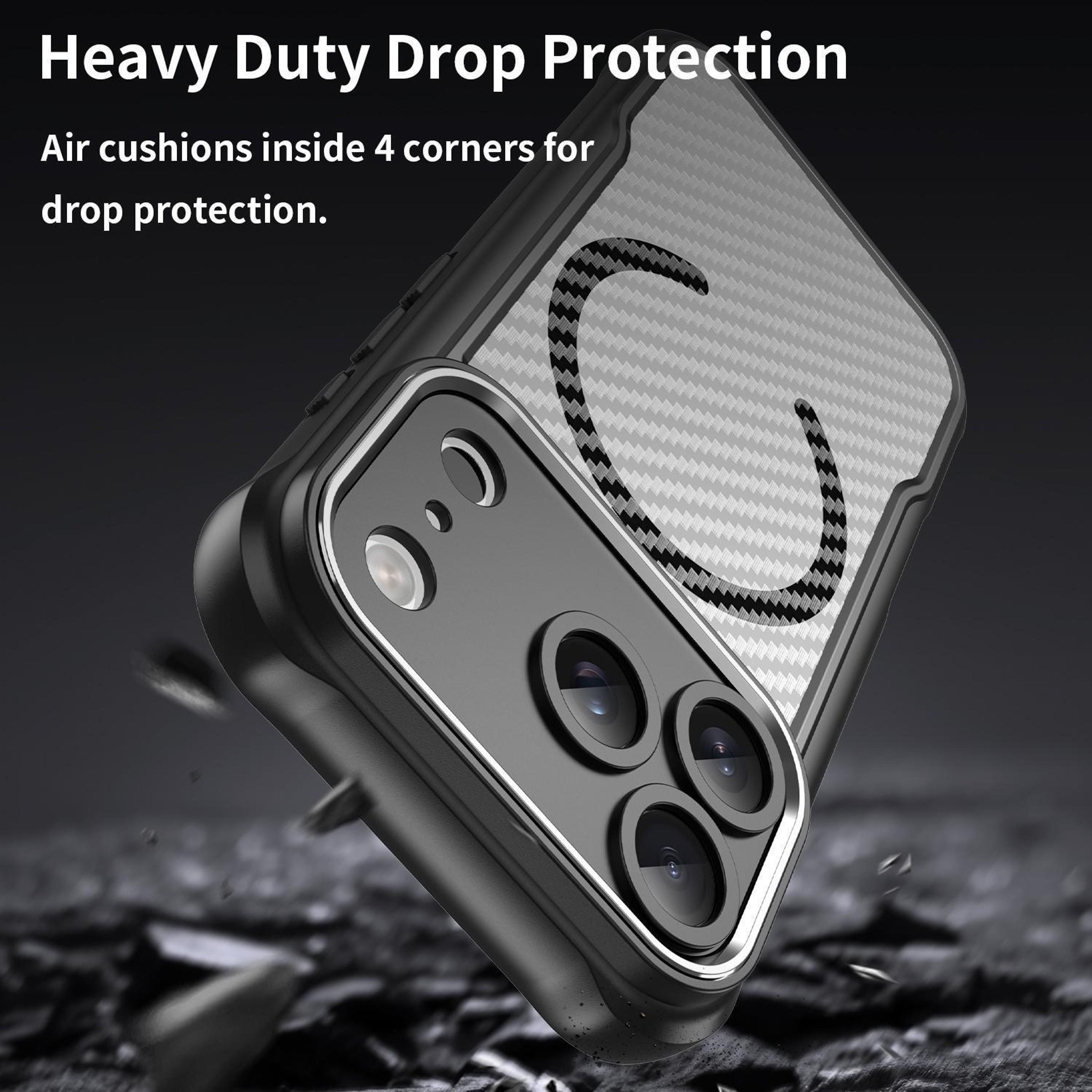 IPhone 17 Pro And Pro Max MagSafe Case With Carbon Fiber Texture Translucent Protective Cover 8