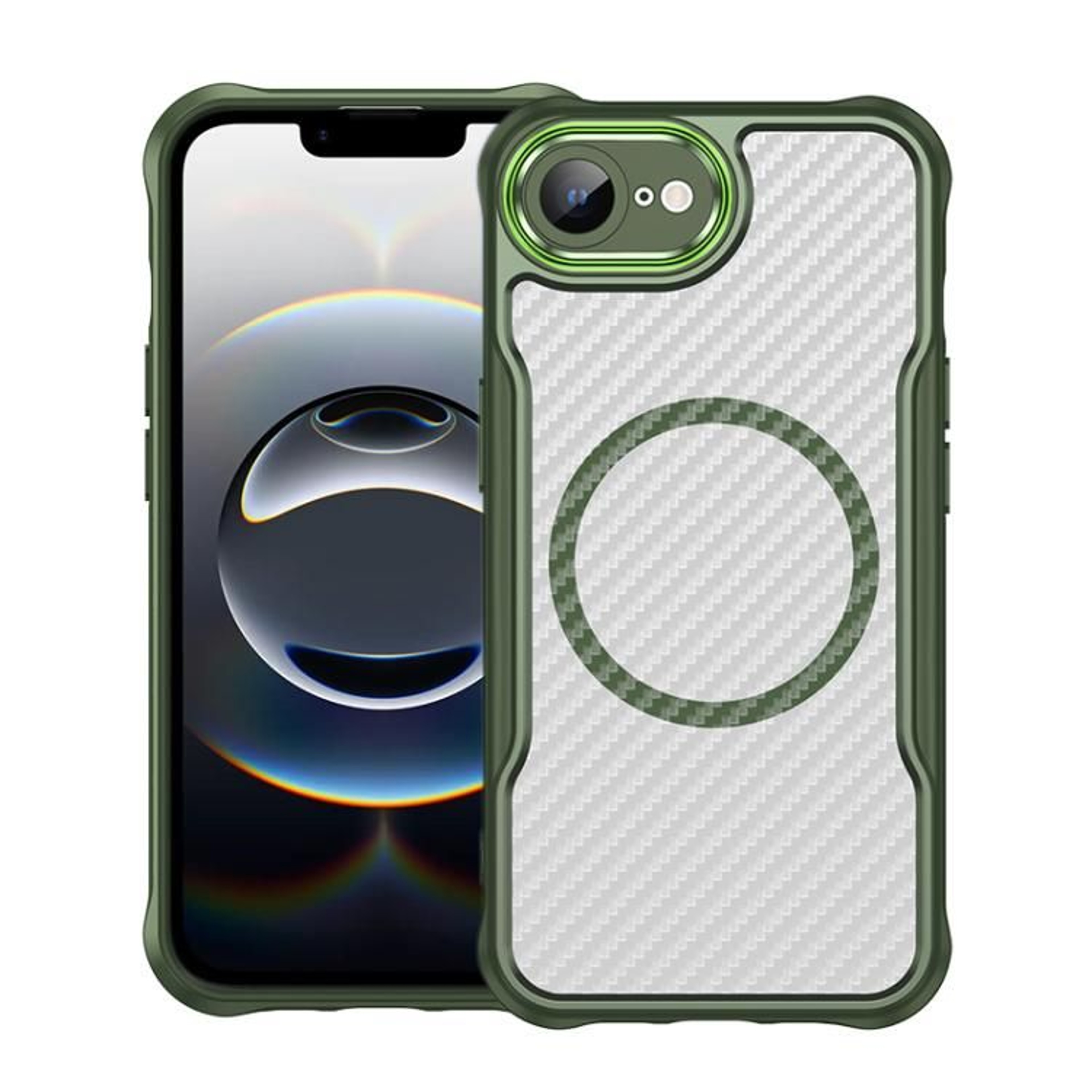 Carbon Fiber MagSafe IPhone 17e 16e Translucent Shockproof Phone Case 10