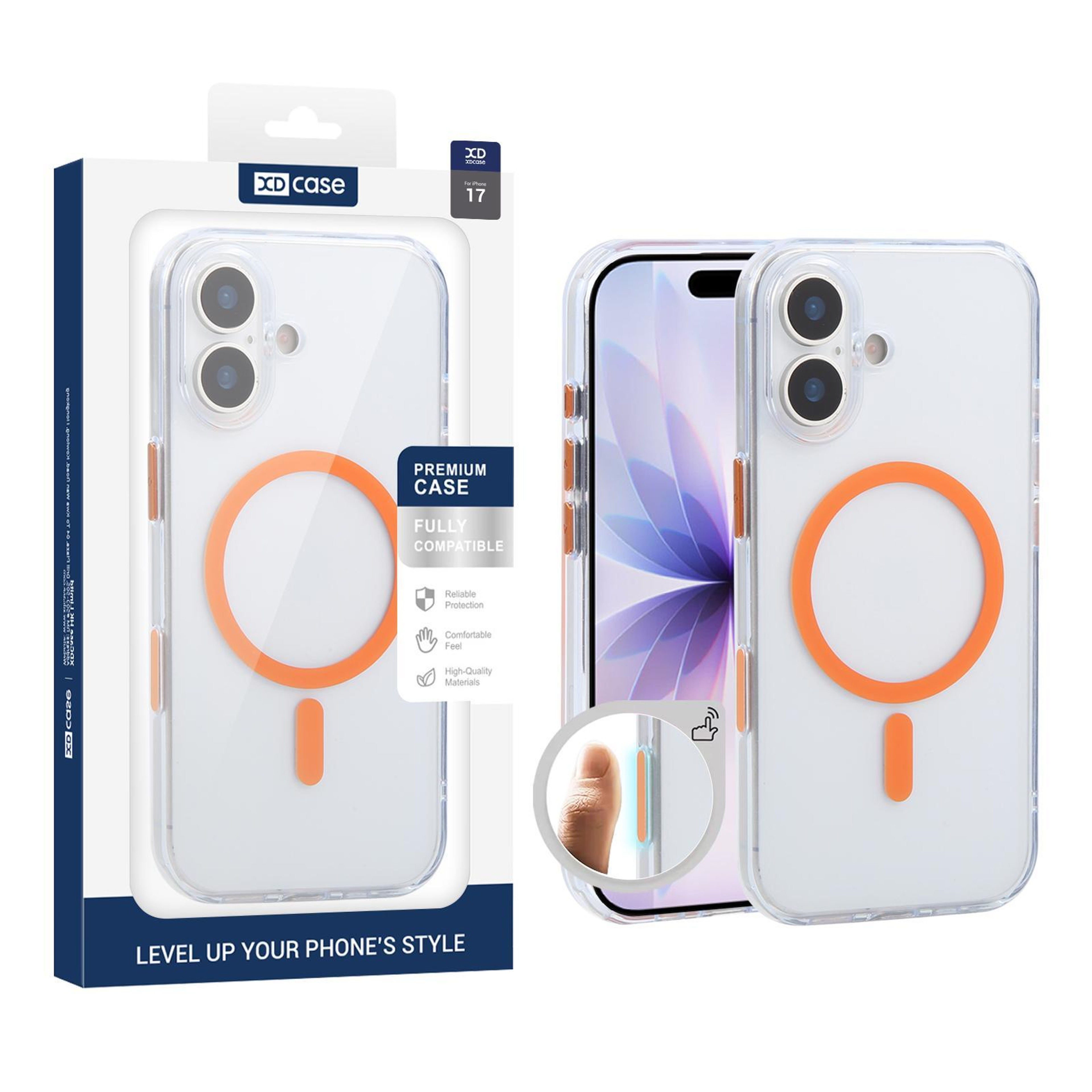 XDcase MagSafe IPhone 17 Case Frosted Clear Shockproof Phone Case With Magnetic Wireless Charging 0