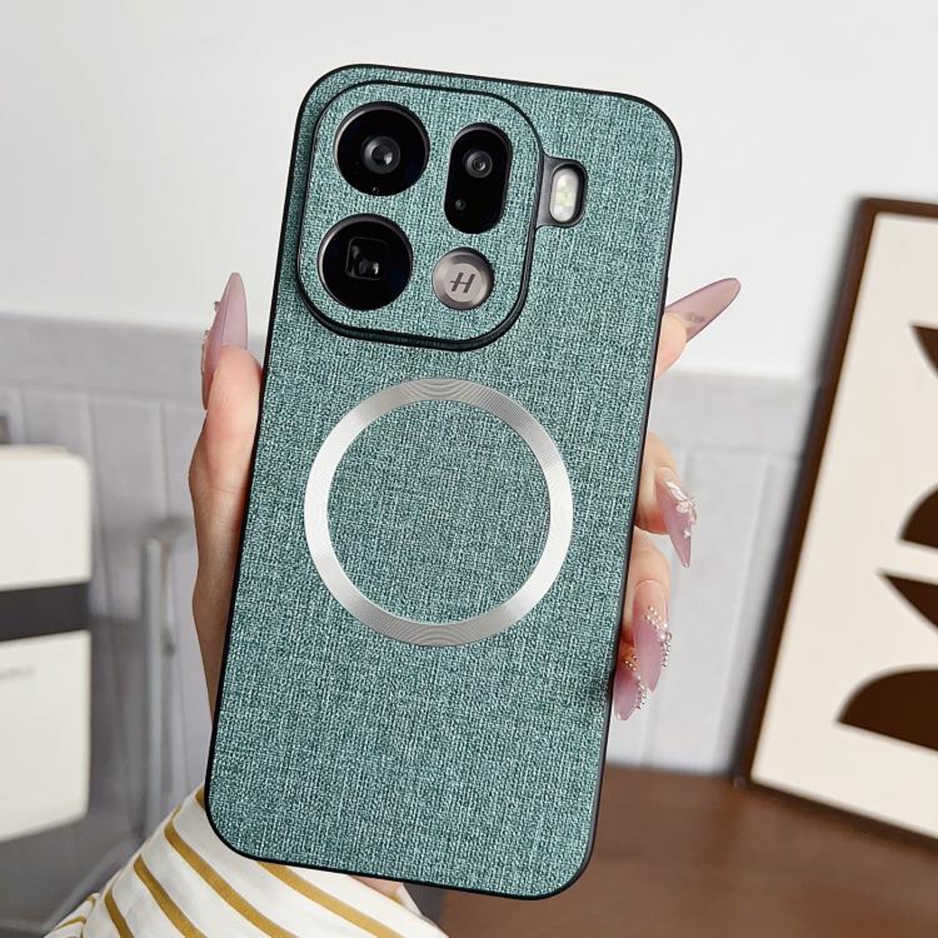 MagSafe Magnetic Cloth Texture Phone Case For OPPO Find X9 Pro Slim Shockproof Protective Cover 7