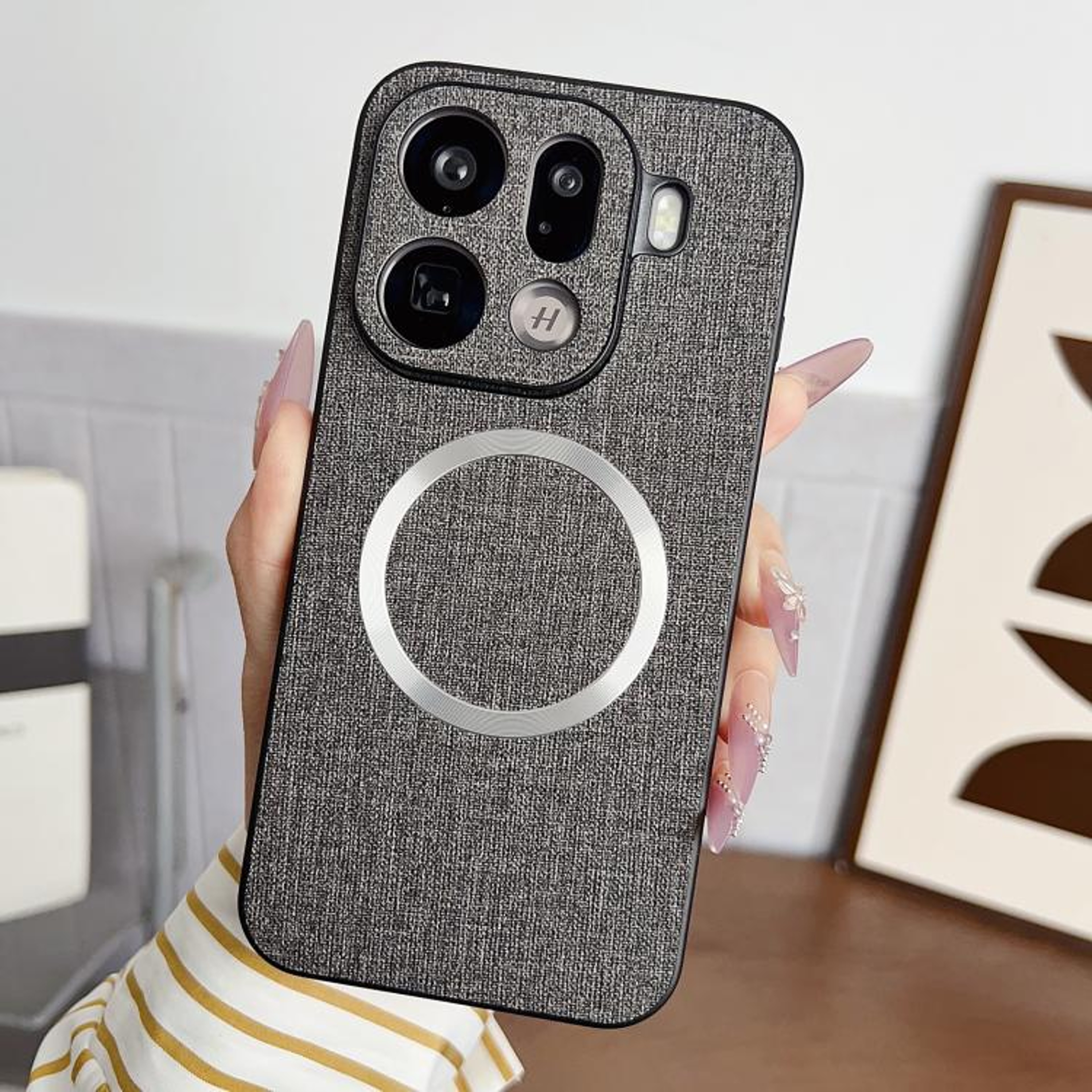 MagSafe Magnetic Cloth Texture Phone Case For OPPO Find X9 Pro Slim Shockproof Protective Cover 8