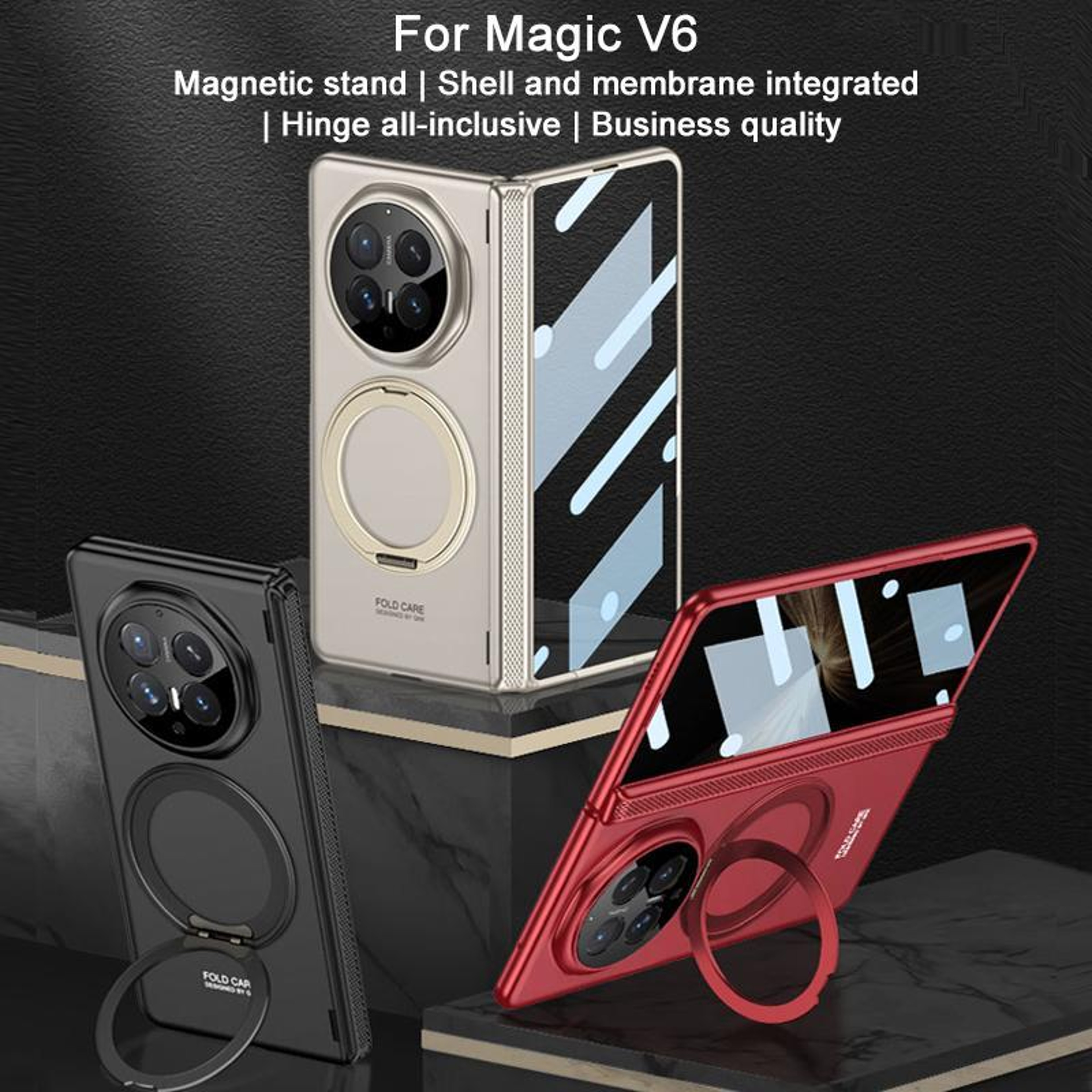 GKK Magnetic Hinge Protective Case with Rotating Stand for Honor Magic V6 Shockproof Foldable Phone Cover – view 2