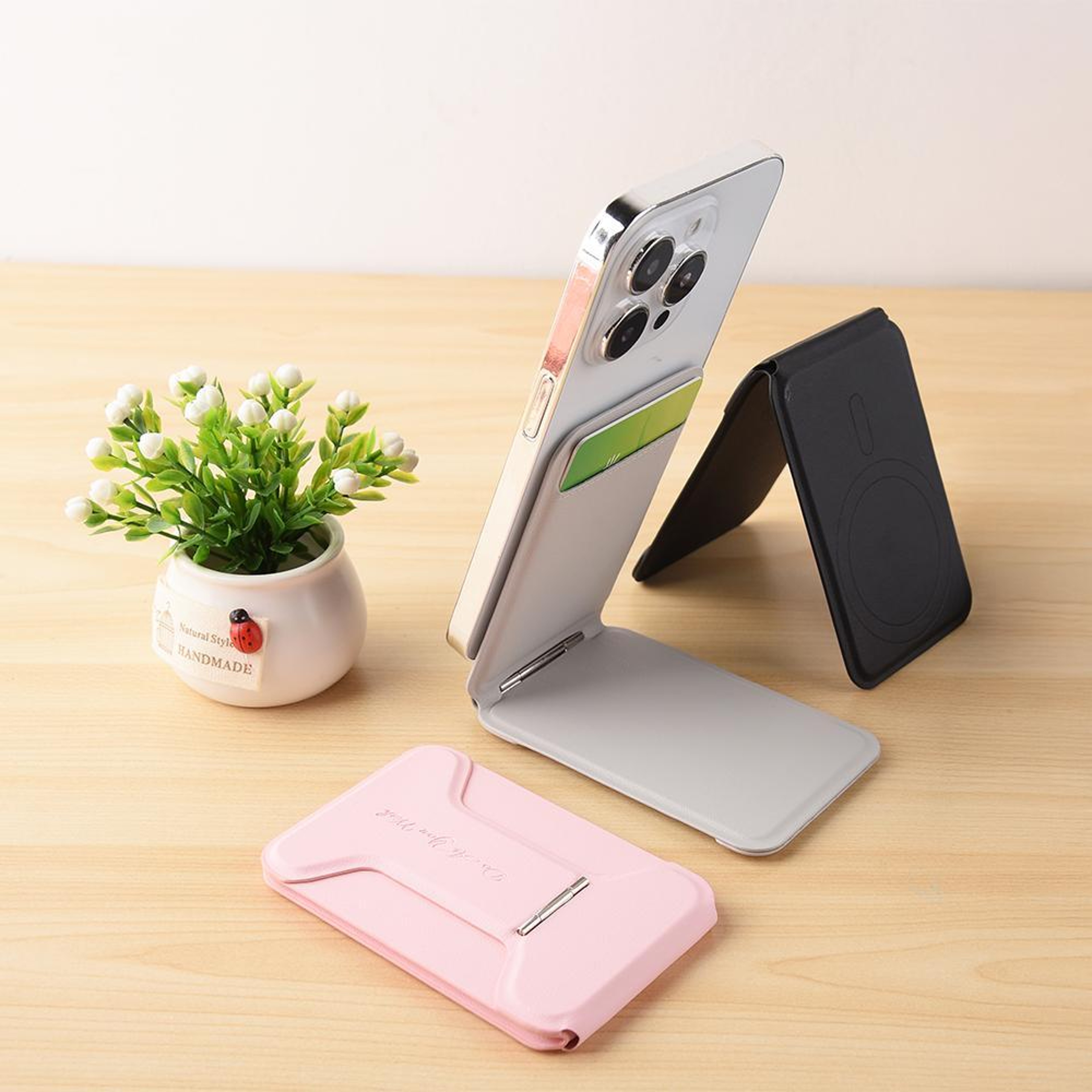Magnetic Phone Wallet Stand with Adjustable Kickstand and Card Holder – view 6