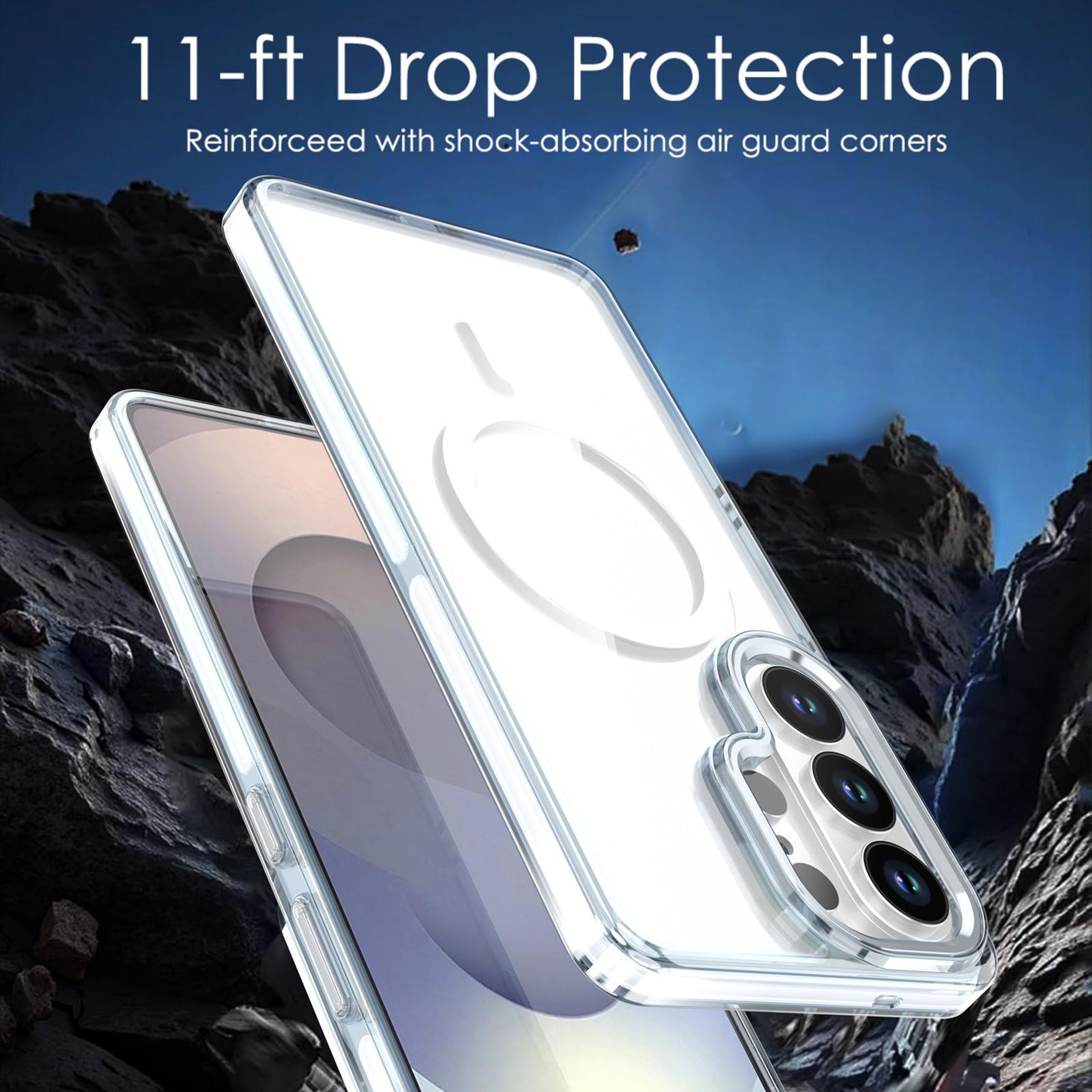 Samsung Galaxy S26 Ultra Magnetic Clear Phone Case Two Tone Transparent Shockproof Cover – view 3
