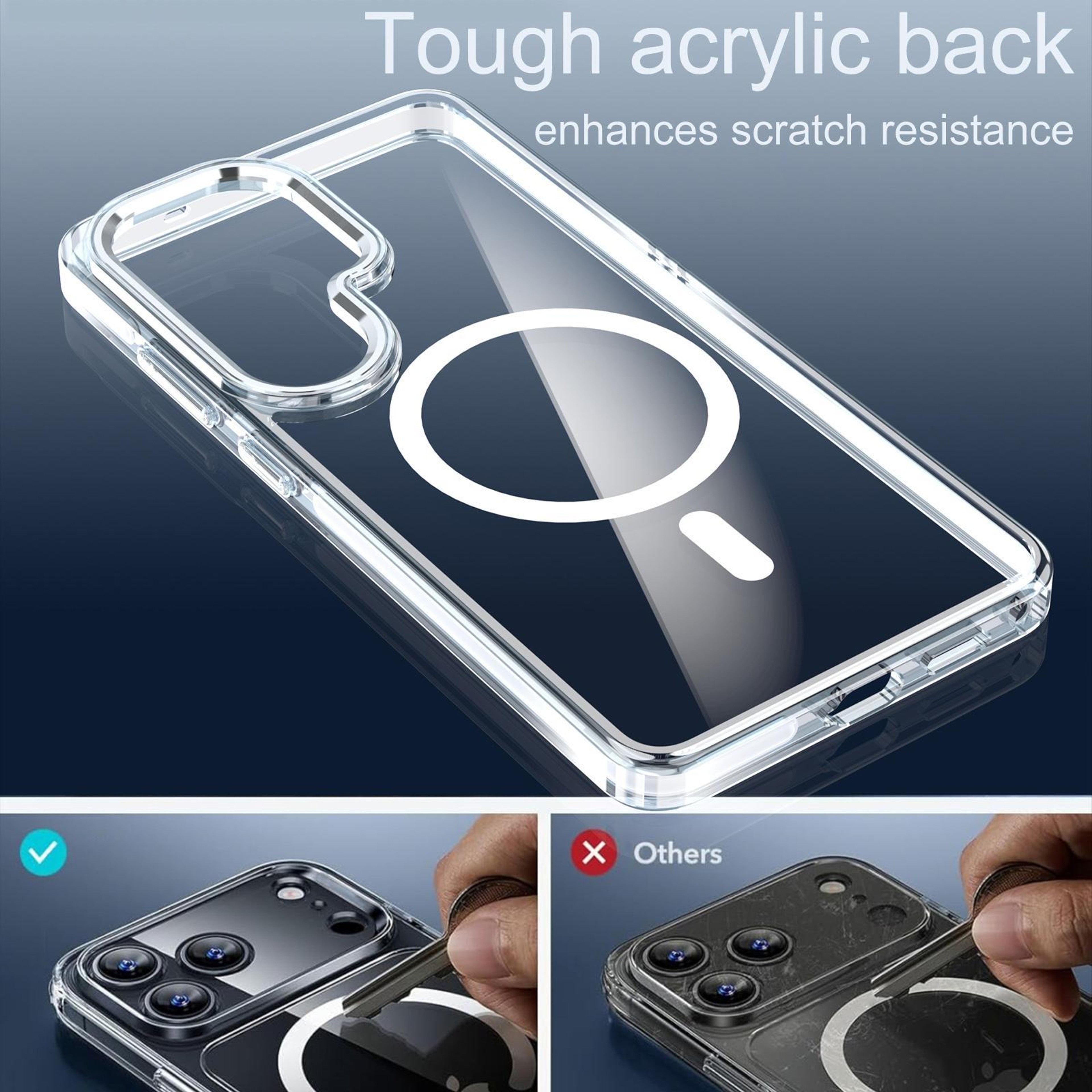 Samsung Galaxy S26 Ultra Magnetic Clear Phone Case Two Tone Transparent Shockproof Cover – view 6