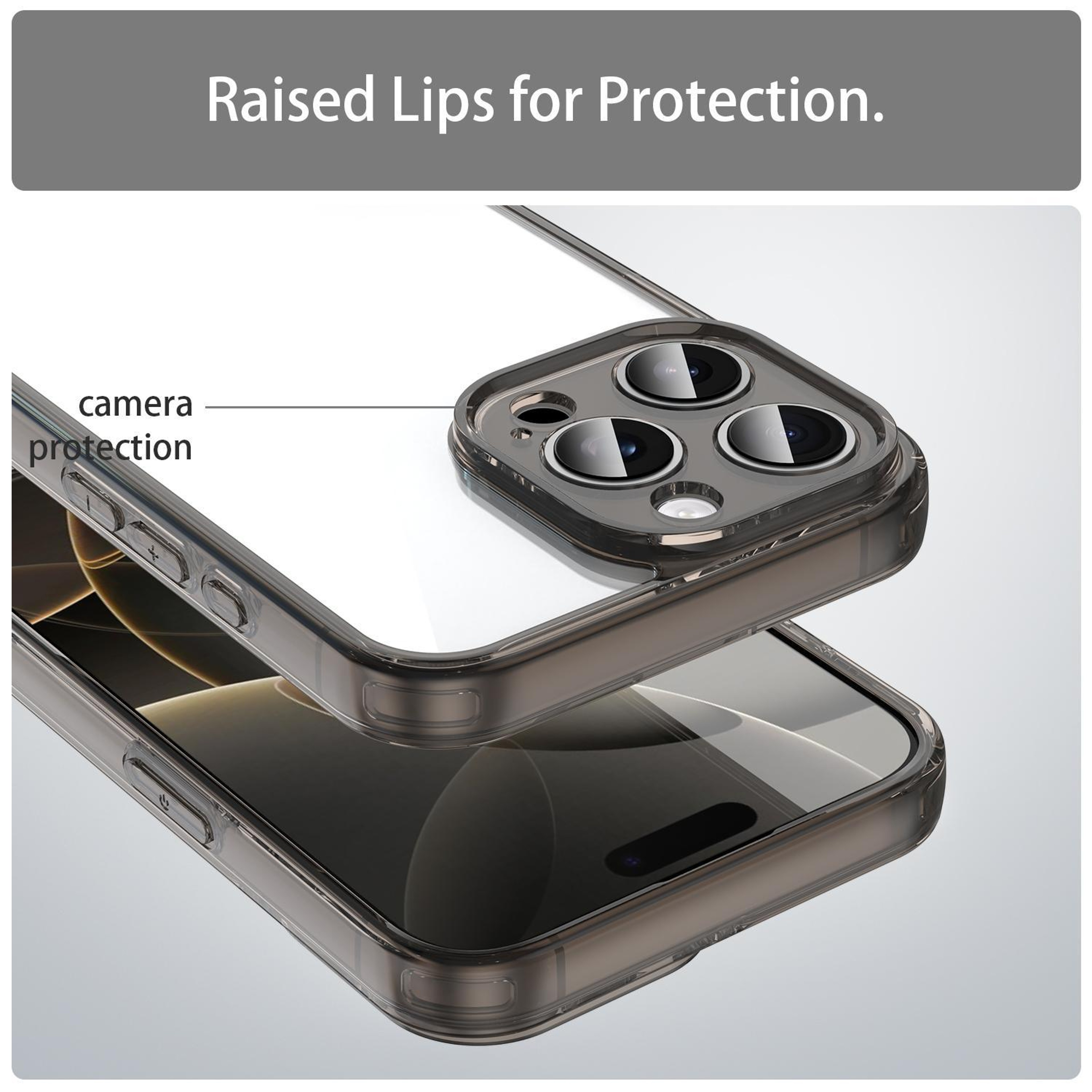 IPhone 16 Pro Max Shockproof Phone Case Hybrid TPU PC Airbag Protective Cover 4