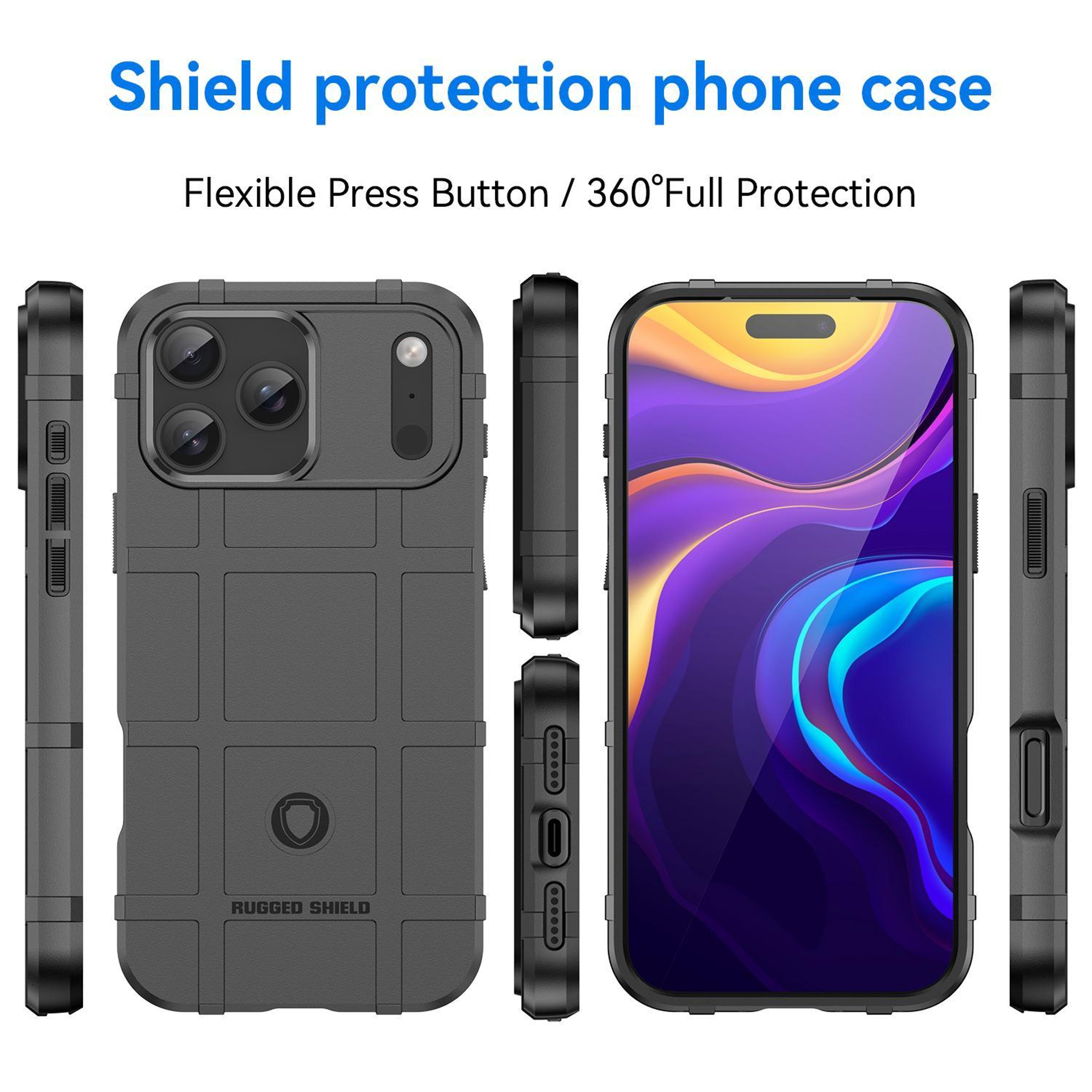 IPhone 17 Pro Max Shockproof TPU Full Coverage Protective Phone Case 1