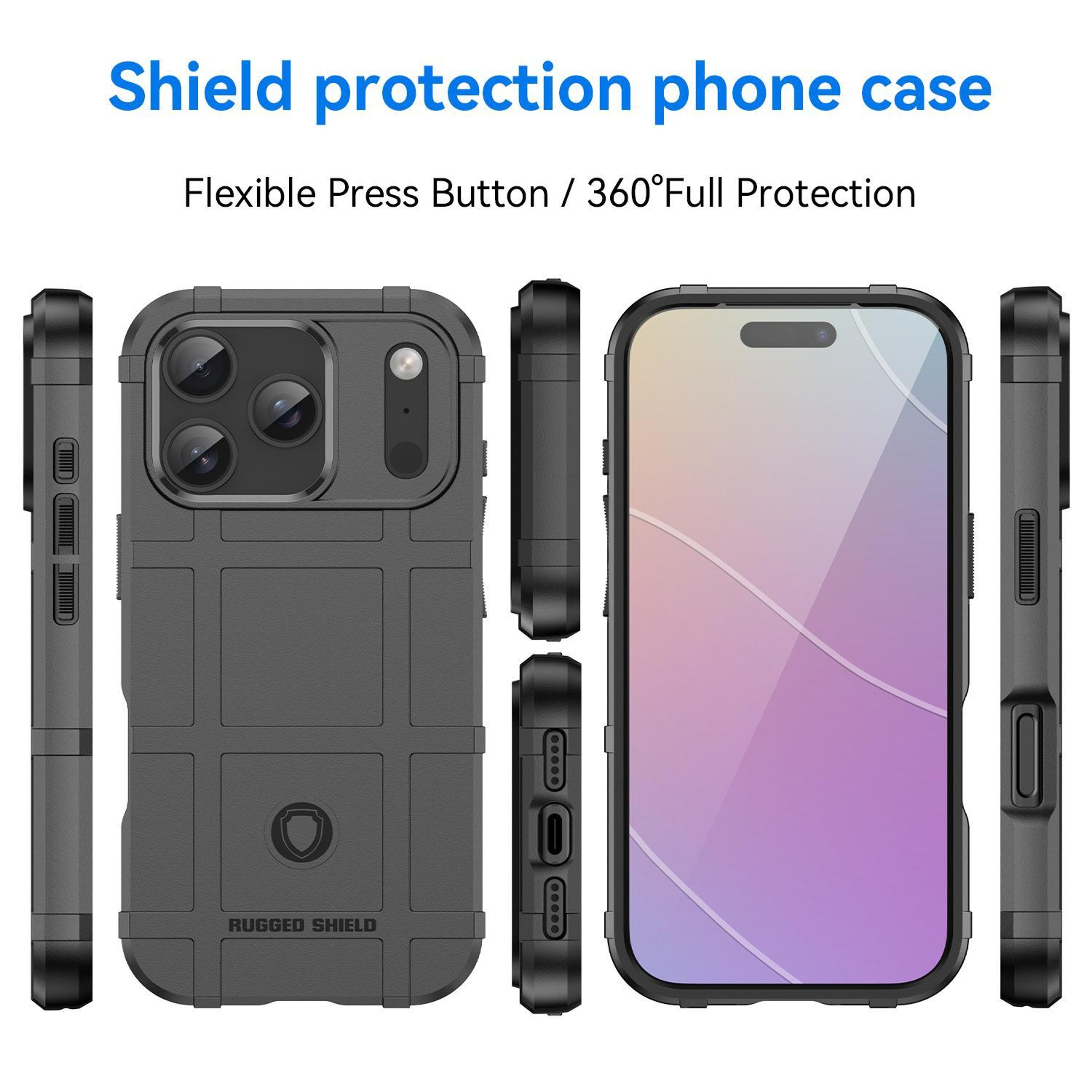 IPhone 17 Pro Shockproof TPU Phone Case Full Coverage Protective Cover 1