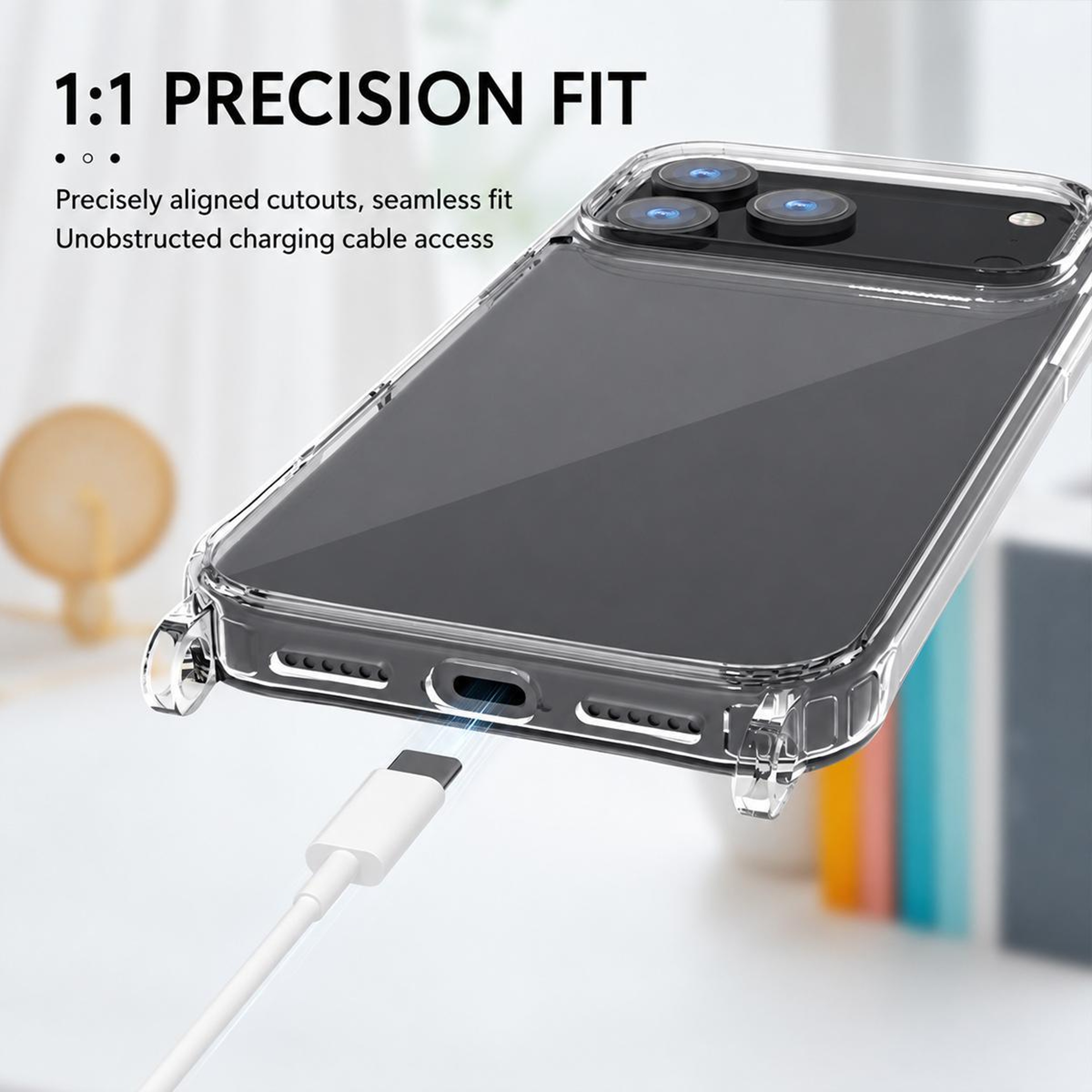 iPhone 16 Plus Clear Case Shockproof Acrylic Phone Case with Airbag Corners and Lanyard Holes – view 5