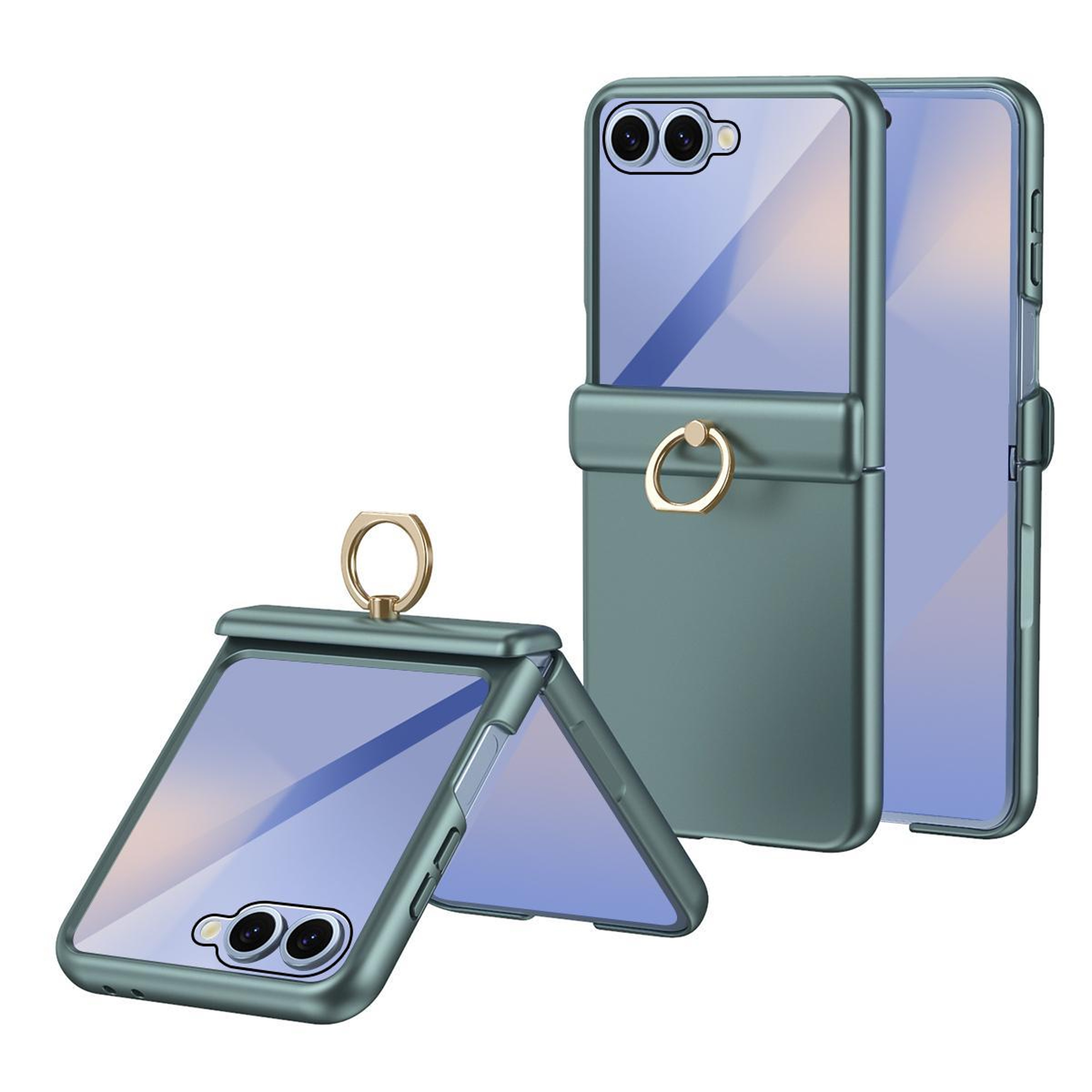 Starry Armor Galaxy Z Flip 7 Case With Hinge Protection Ring Kickstand  Tempered Glass Cover 5