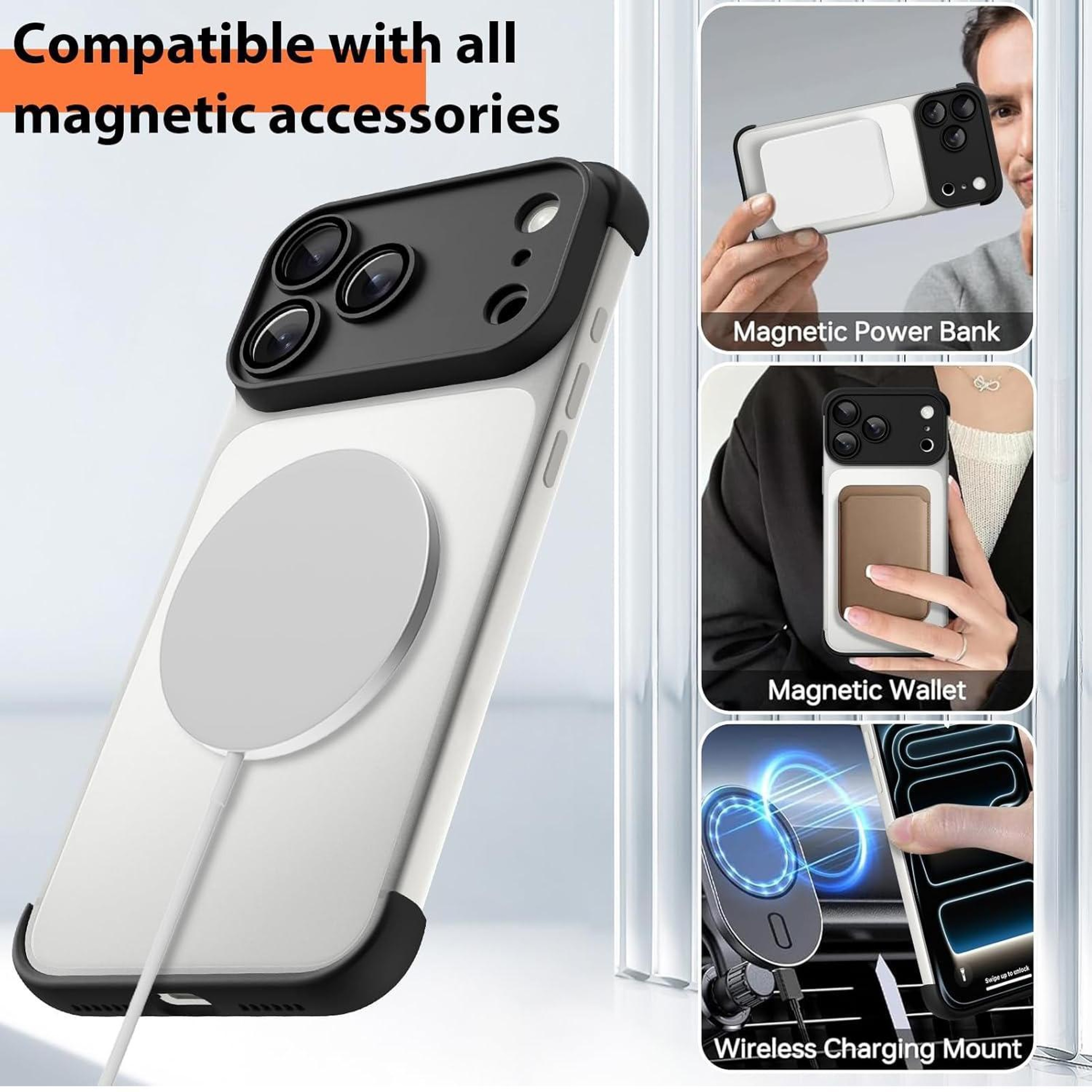 IPhone 17 TPU Phone Case With Lens Protector Ultra Thin Frameless Shockproof Cover 2