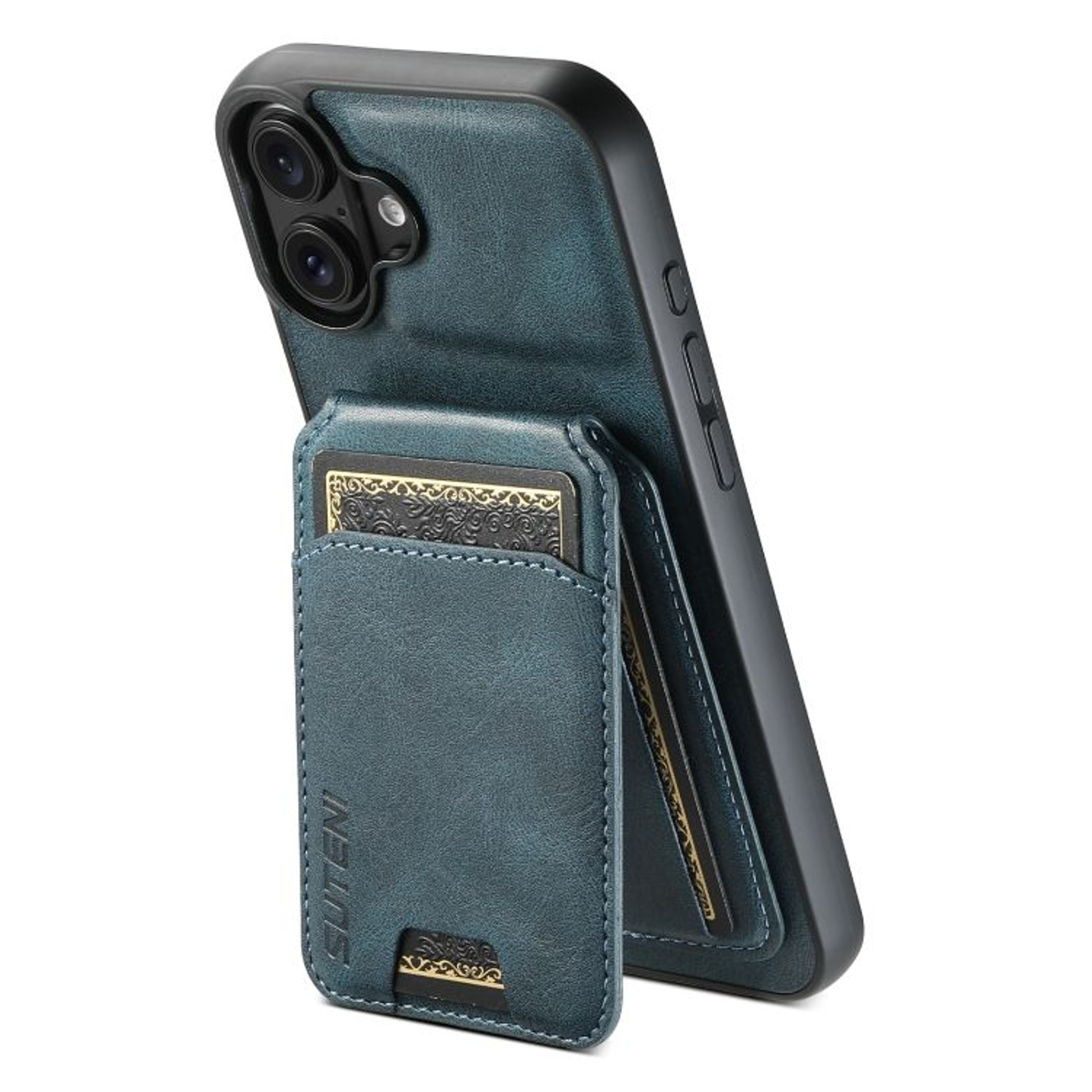 Suteni H02 IPhone 16 Plus Wallet Case With Leather Stand  Card Holder 7
