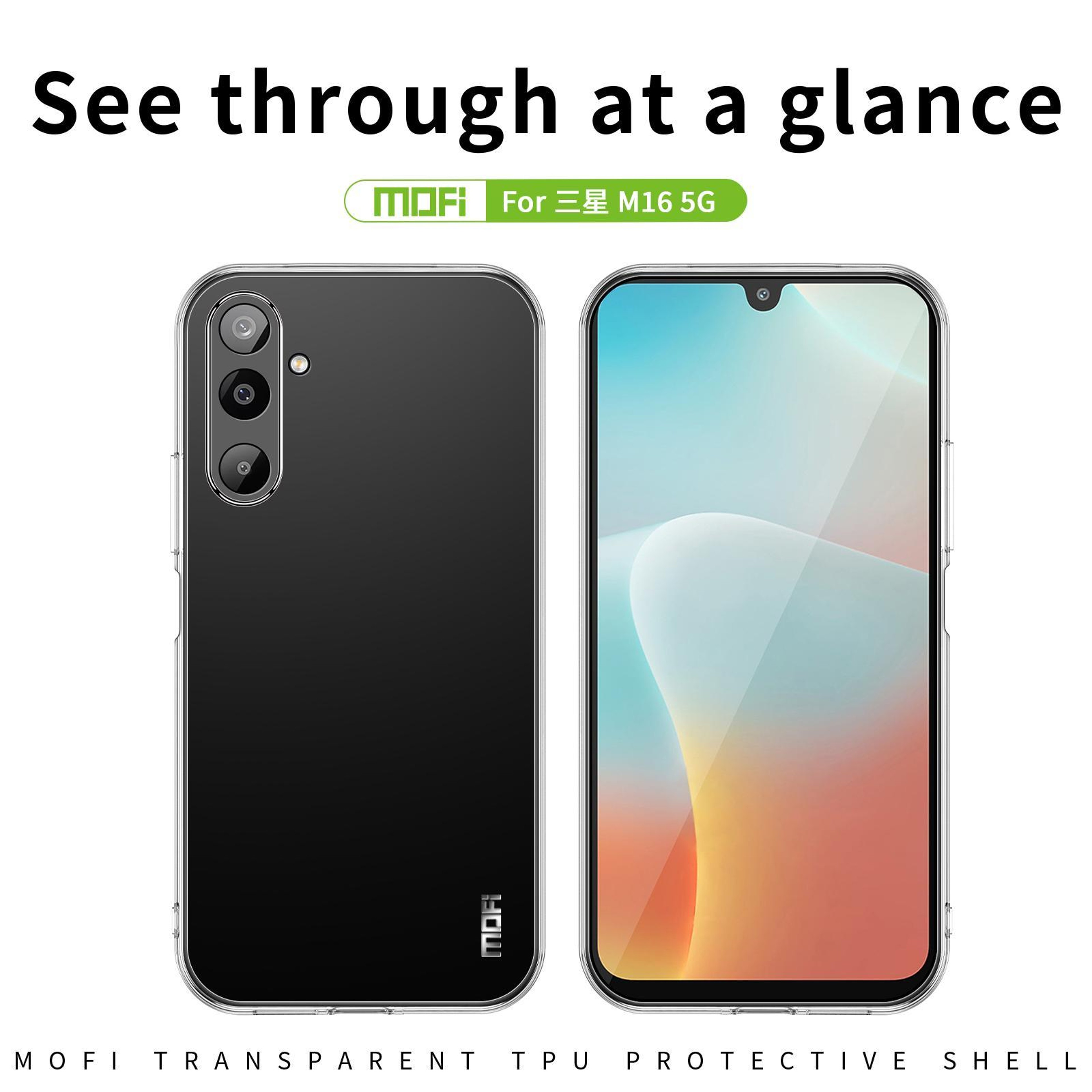 MOFI Ultra Thin Clear TPU Case for Samsung Galaxy M16 5G Shockproof Protective Cover – view 3
