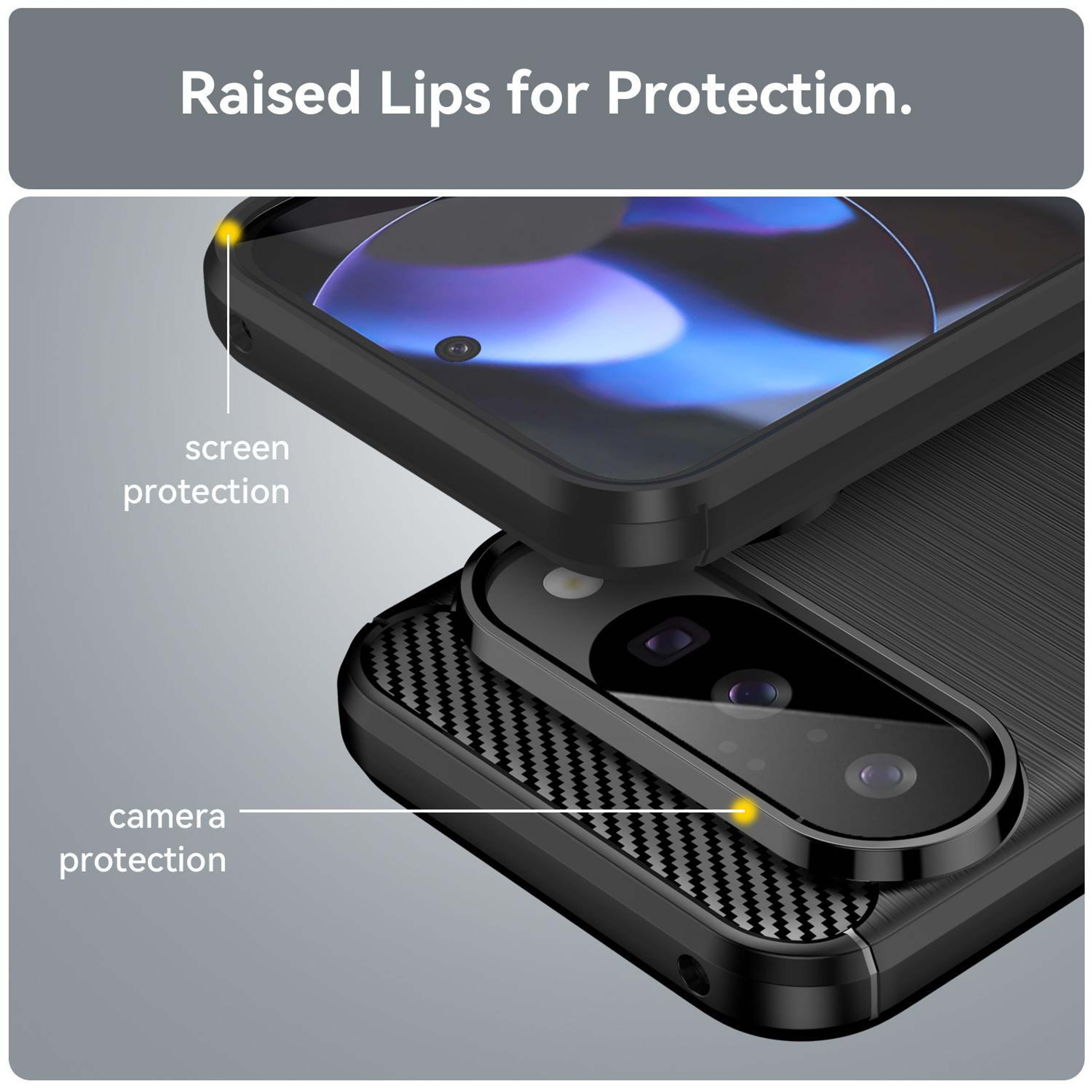 Carbon Fiber Brushed Google Pixel 10 Pro Case Slim Shockproof TPU Phone Case 5