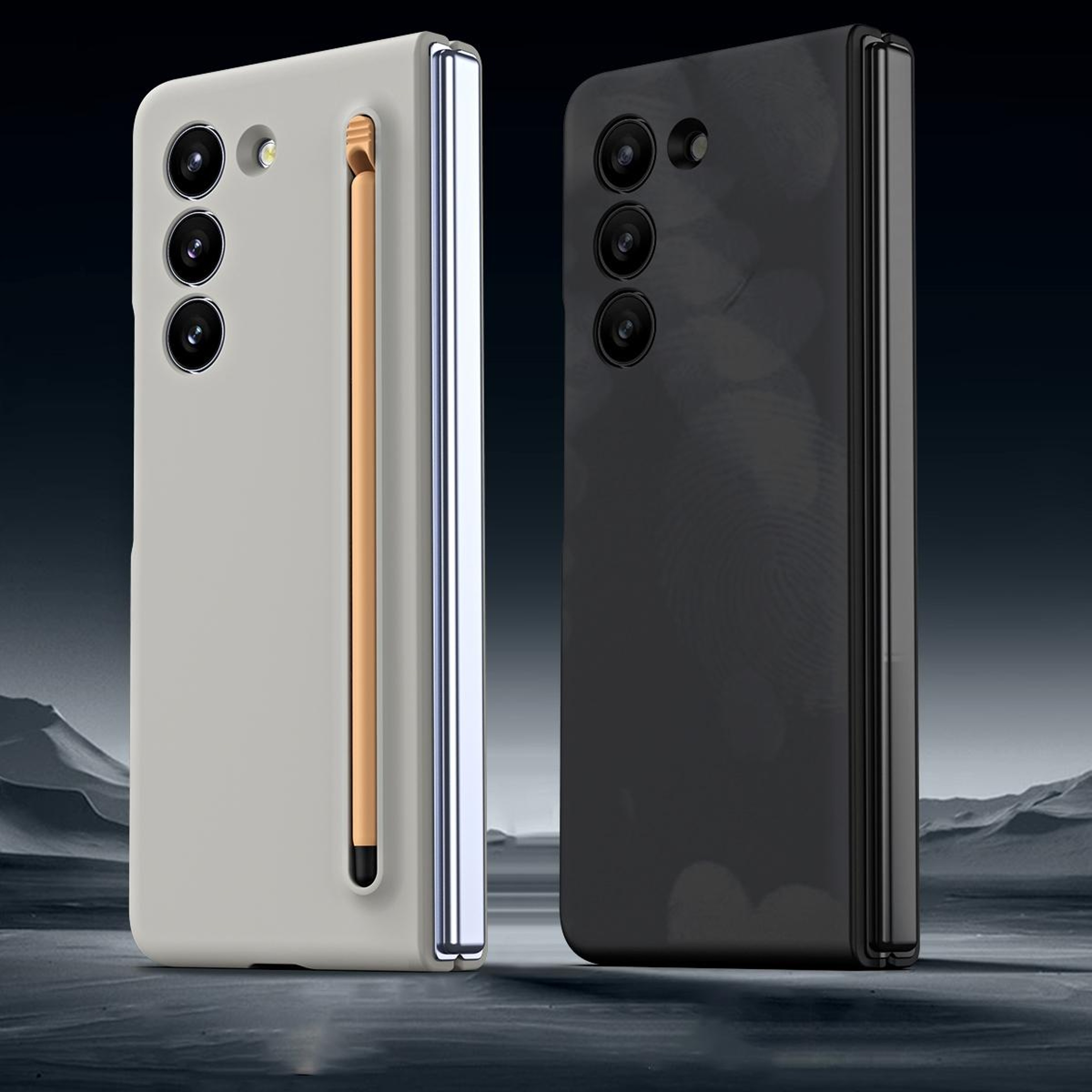 Galaxy Z Fold7 5G Shockproof Phone Case With Skin Feel Finish  Mirror Design Slim Protective Cover 3