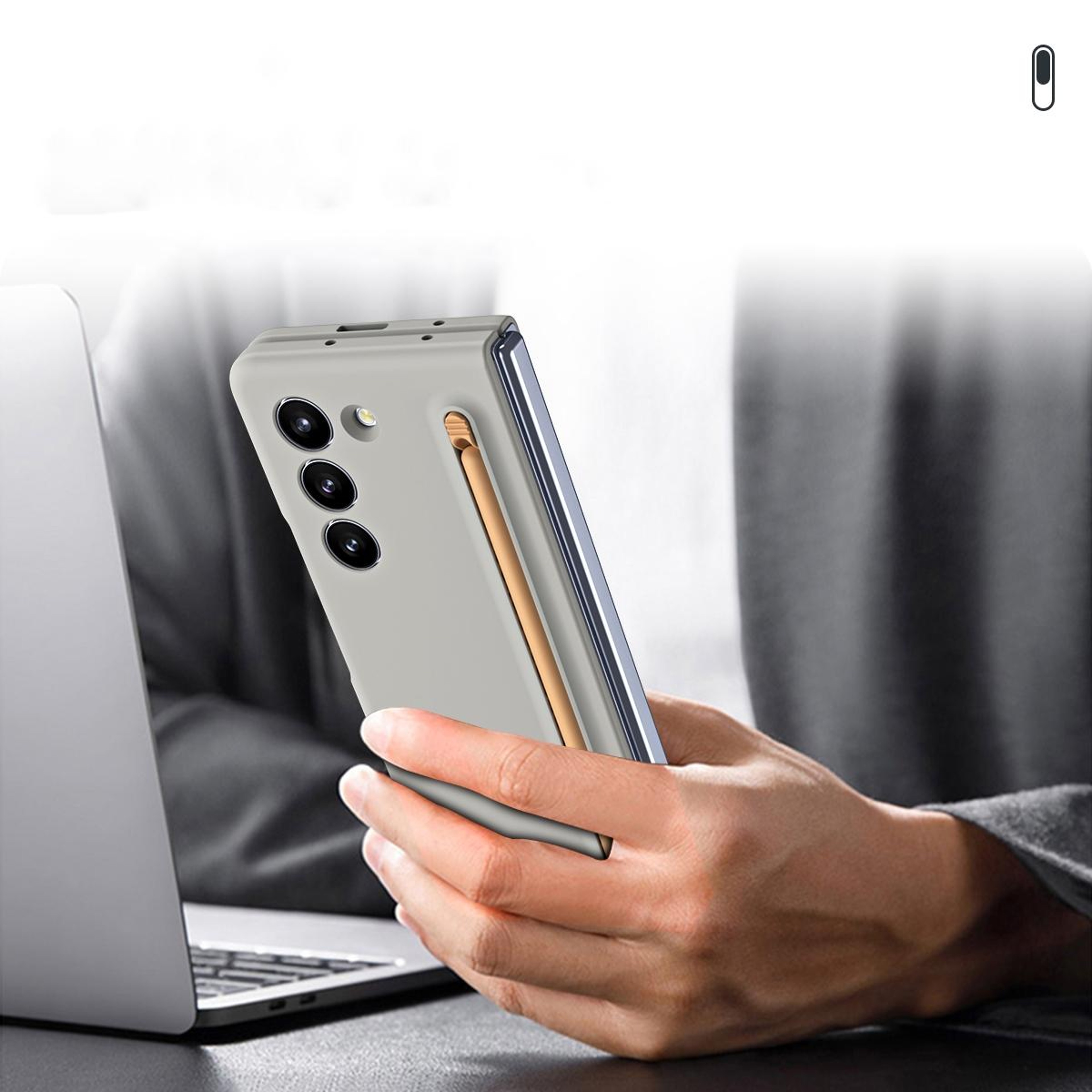 Galaxy Z Fold7 5G Shockproof Phone Case With Skin Feel Finish  Mirror Design Slim Protective Cover 6