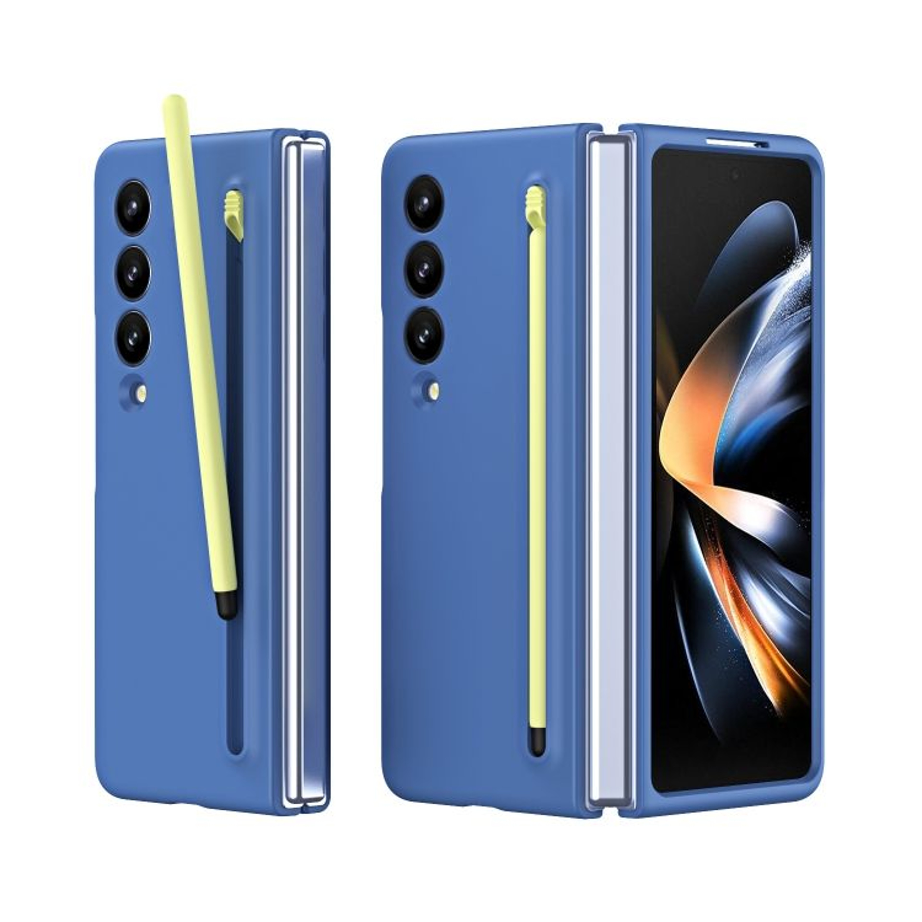 Galaxy Z Fold4 Shockproof Phone Case With Skin Feel Finish  Electroplated Mirror Back 8