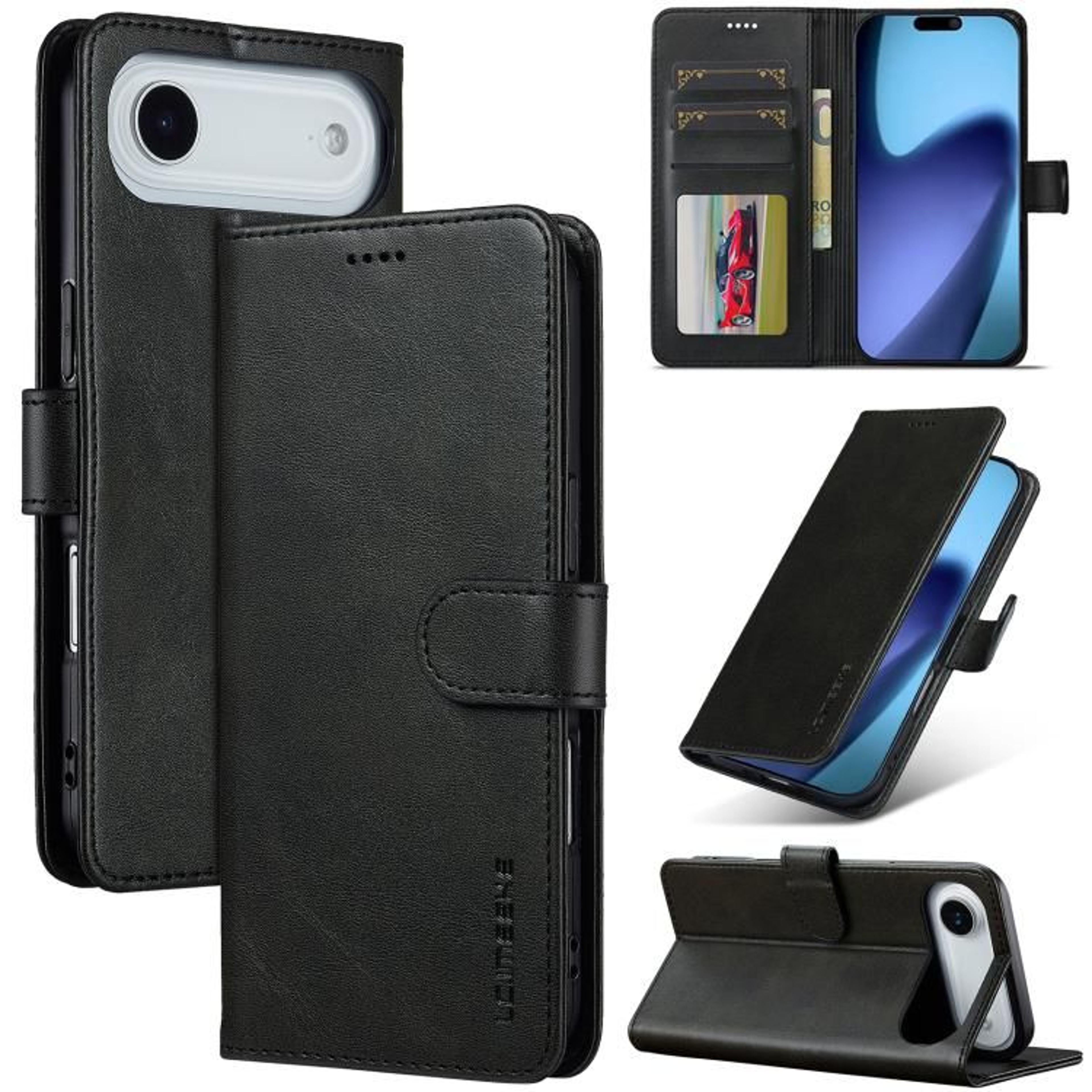 LCIMEEKE Leather Wallet Case With Stand  Card Holder For IPhone Air Flip Cover 10